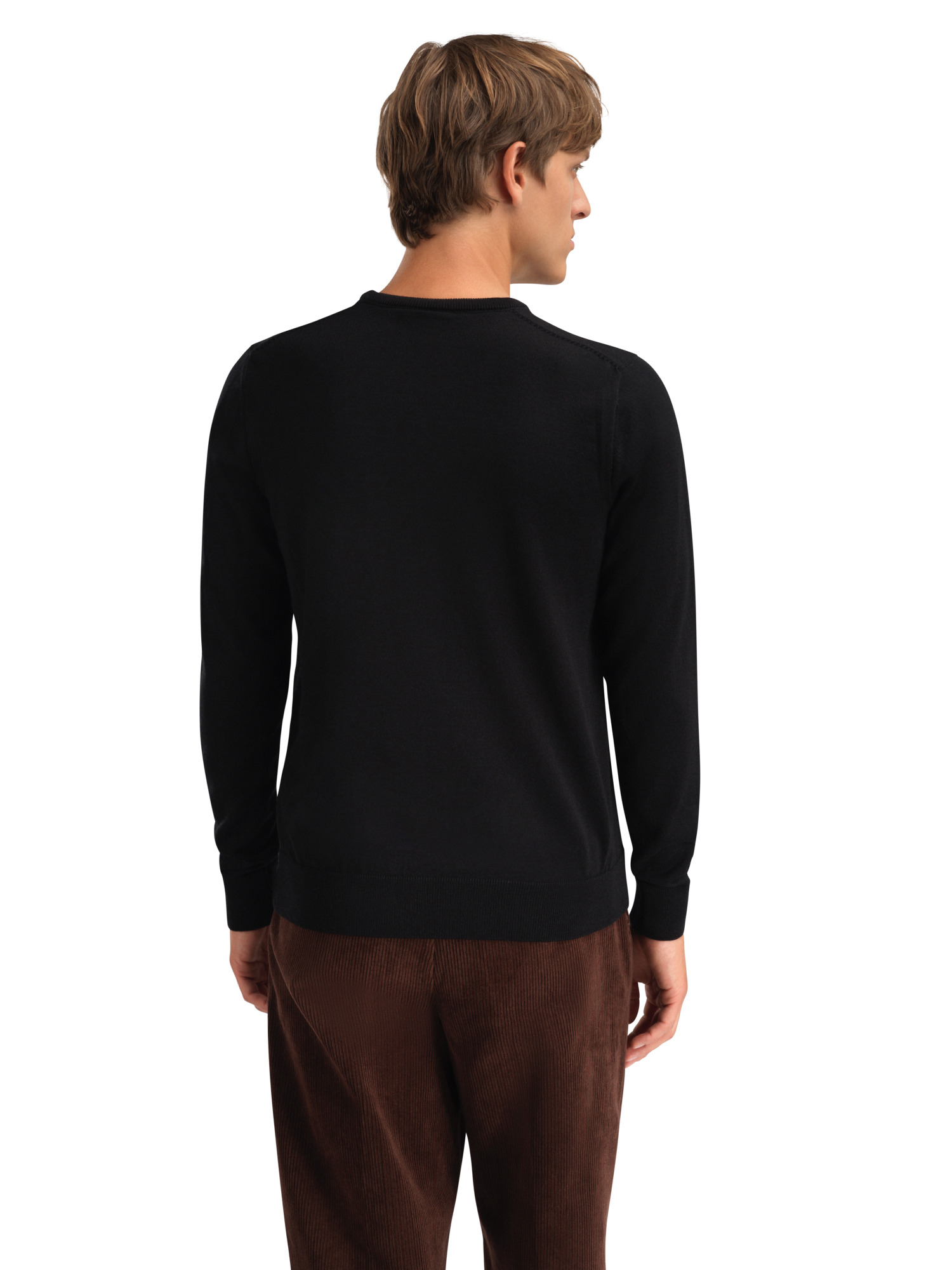 Sverre Men’s Sweater - Merino Wool Black white grey