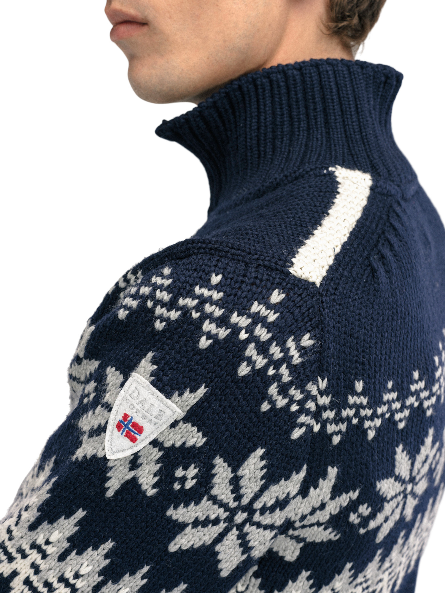 Myking Men’s Sweater - Merino Wool Navy Offwhite Lightcharcoal