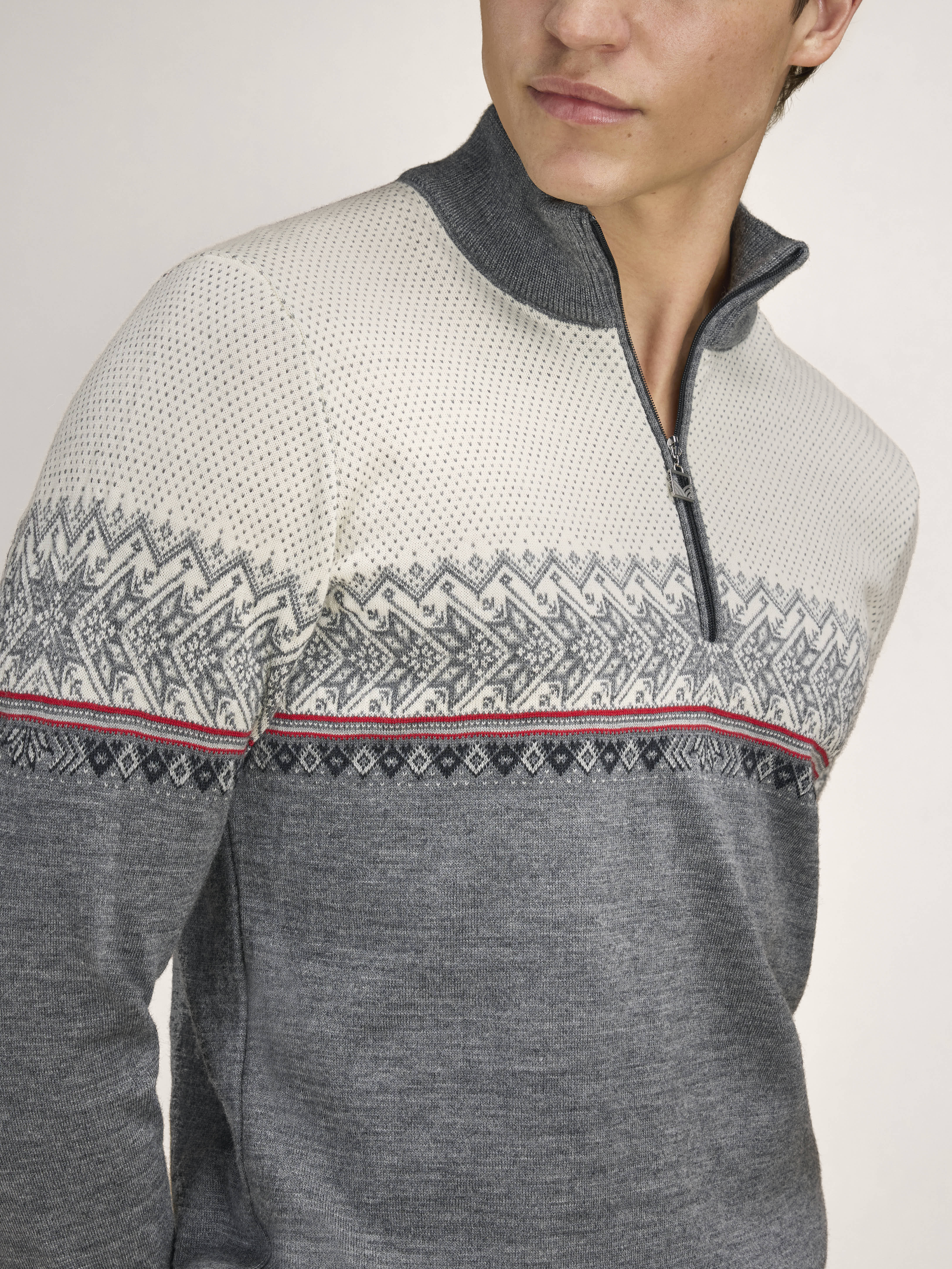 Hovden Men’s Sweater - Merino Wool Smoke Offwhite