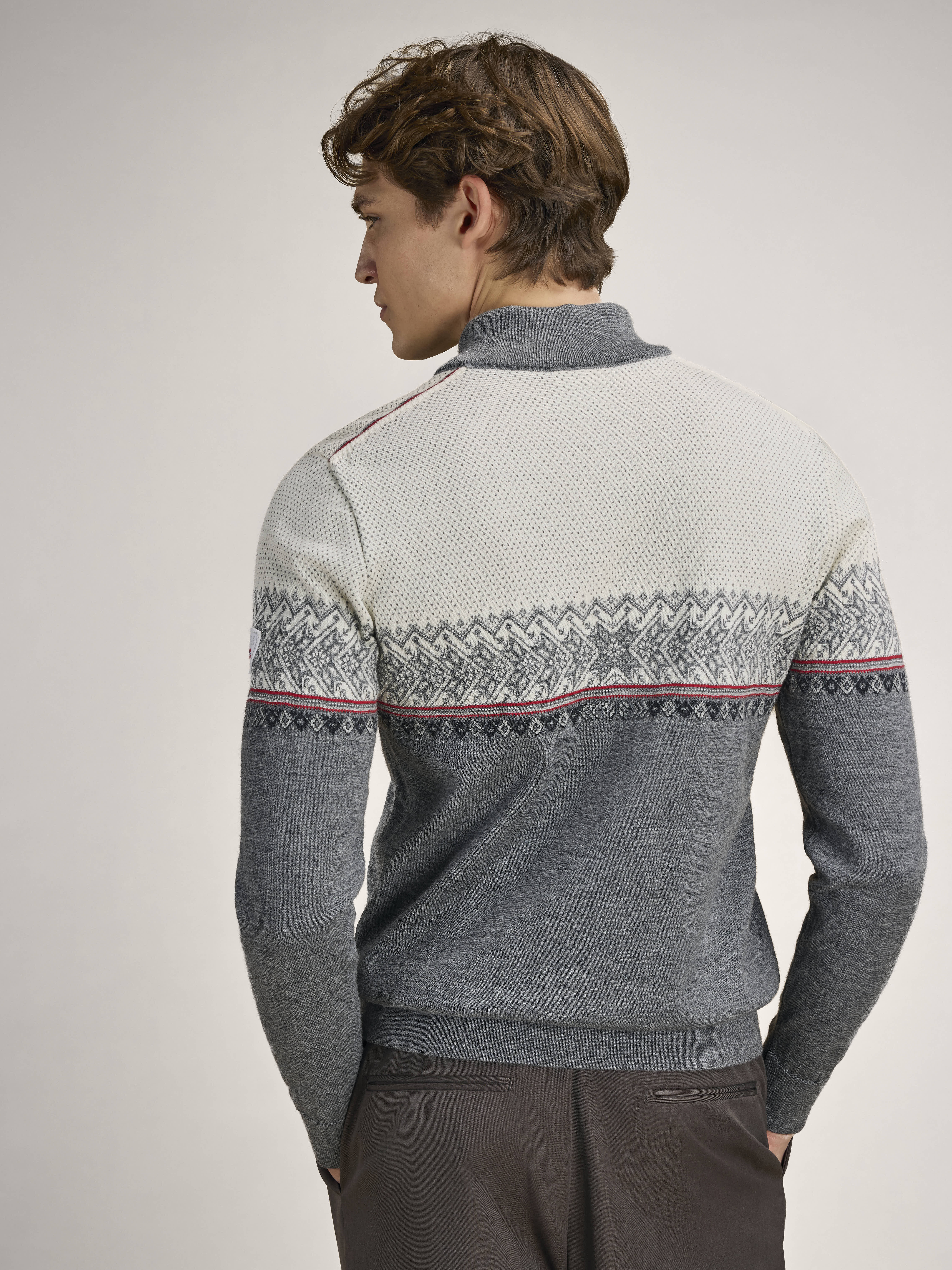 Hovden Men’s Sweater - Merino Wool Smoke Offwhite