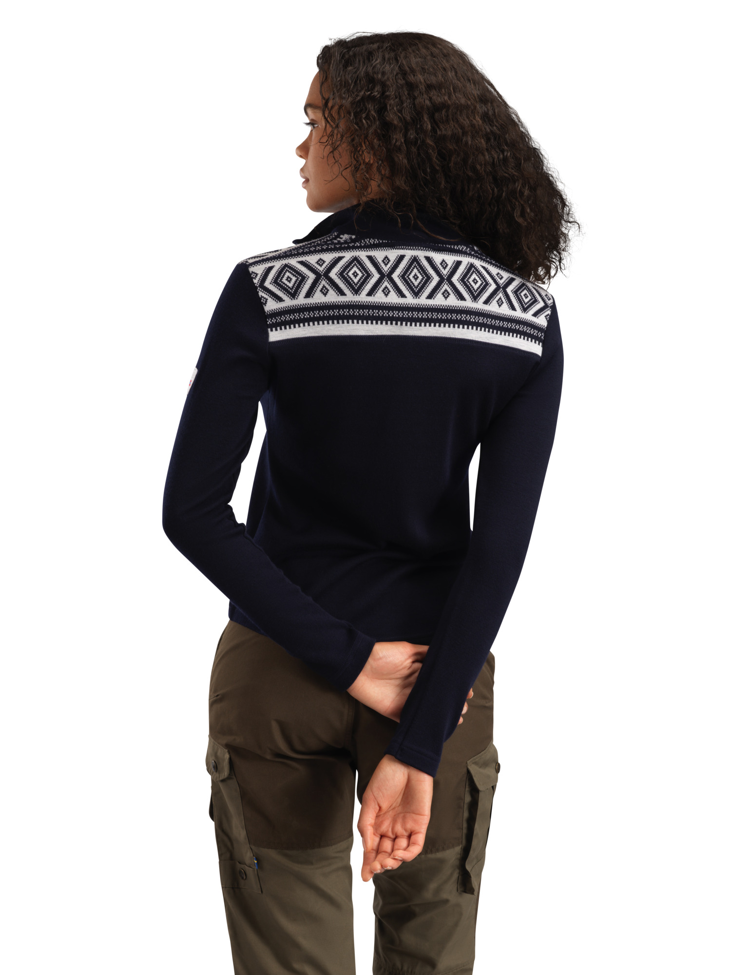 Cortina Superfine Women’s Sweater - Superfine Merino Navy Offwhite