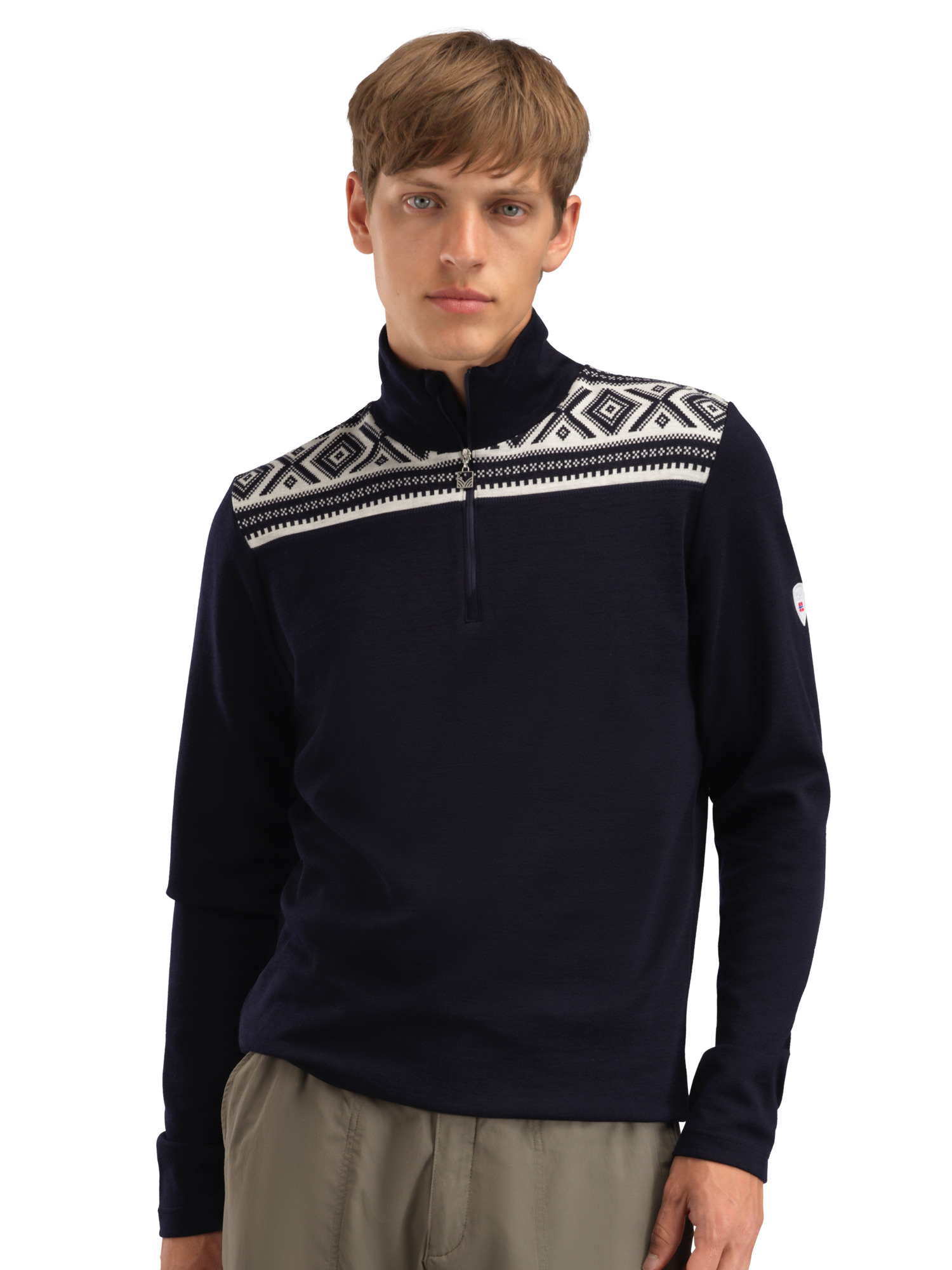 Cortina Basic Sweater - Men - Navy/Offwhite - Dale of Norway