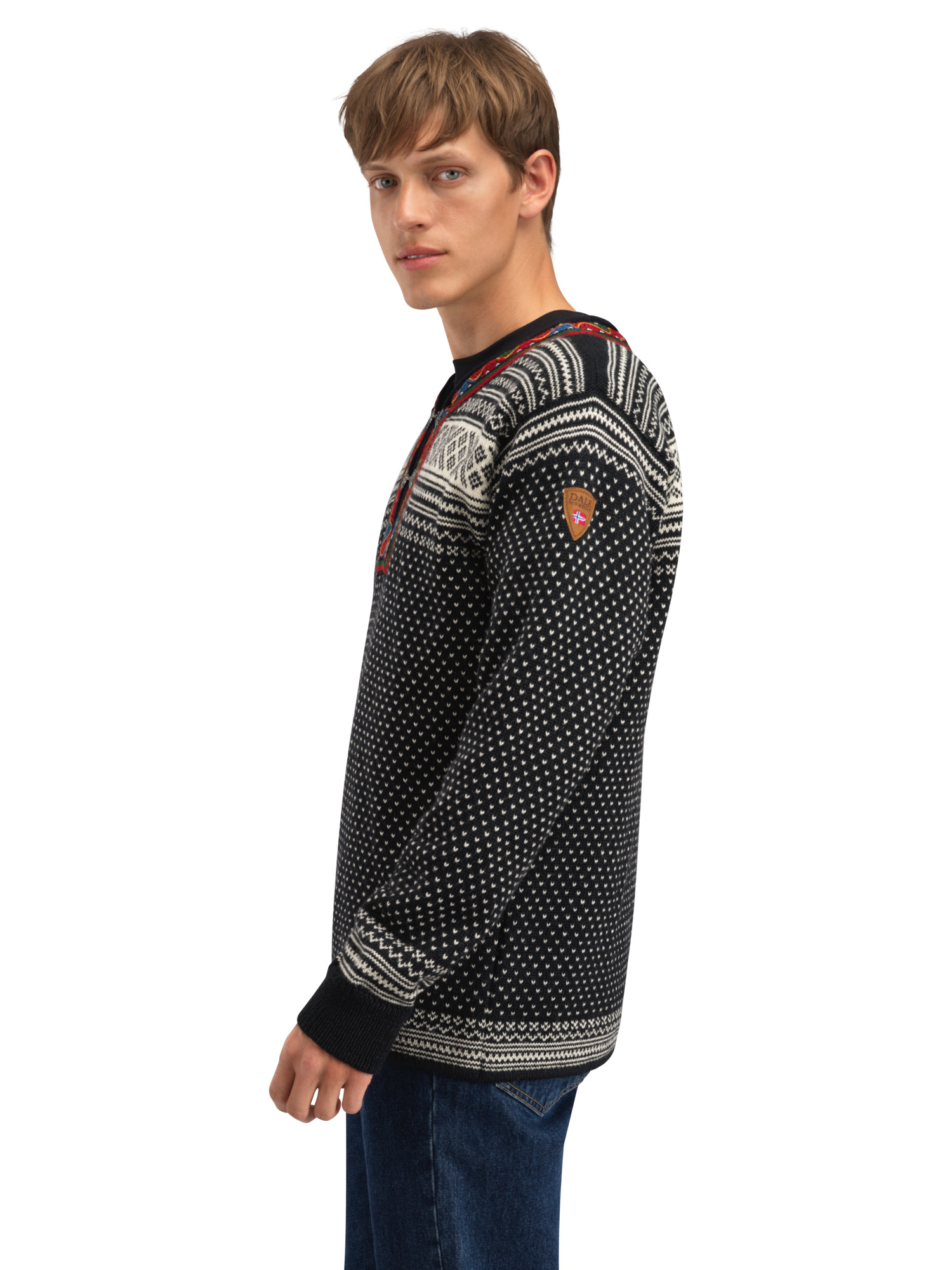 Setesdal Lusekofte Sweater - Norwegian Wool Black Offwhite