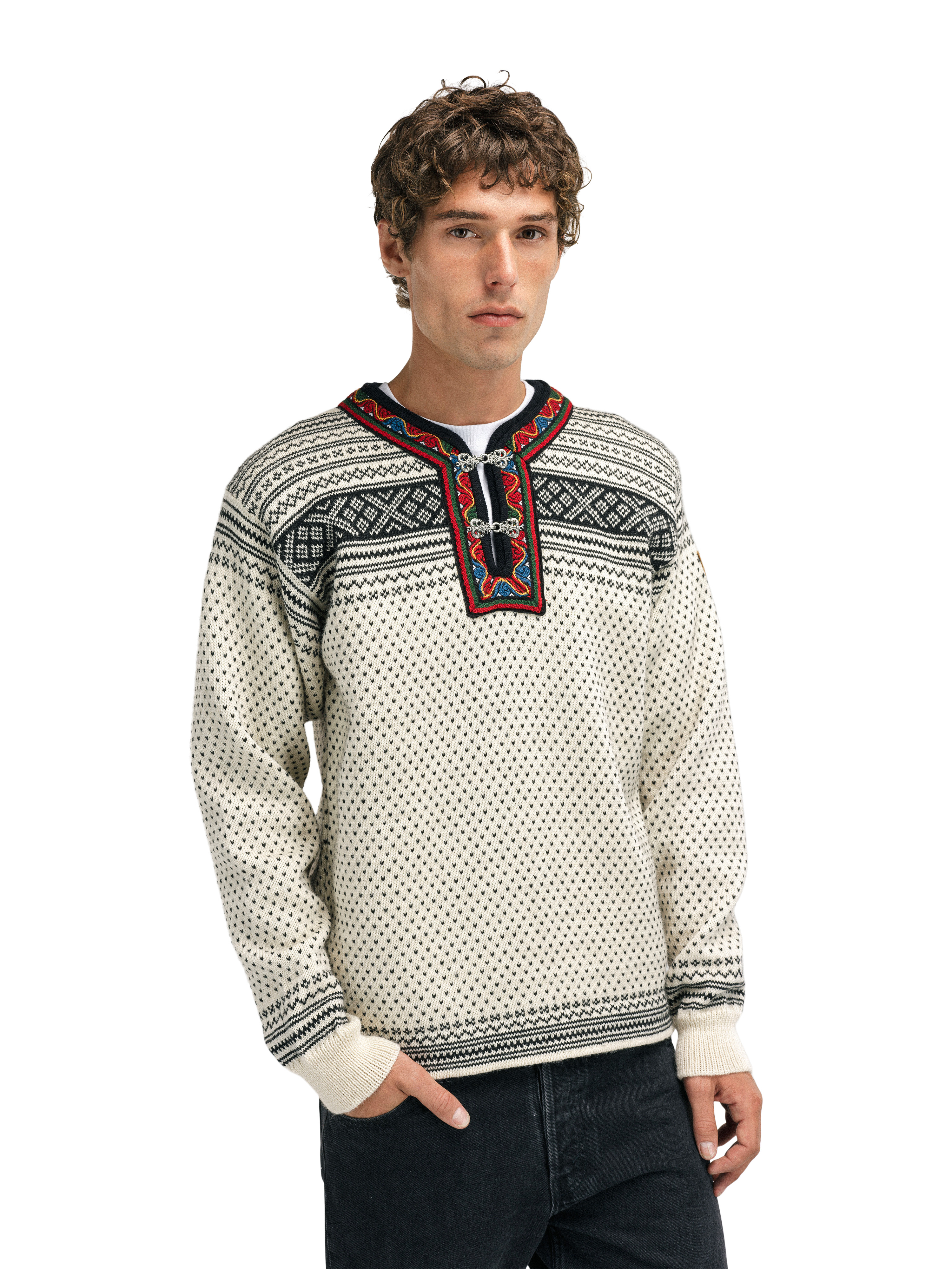 Setesdal Sweater Unisex Offwhite Black Dale of Norway Dale of Norway