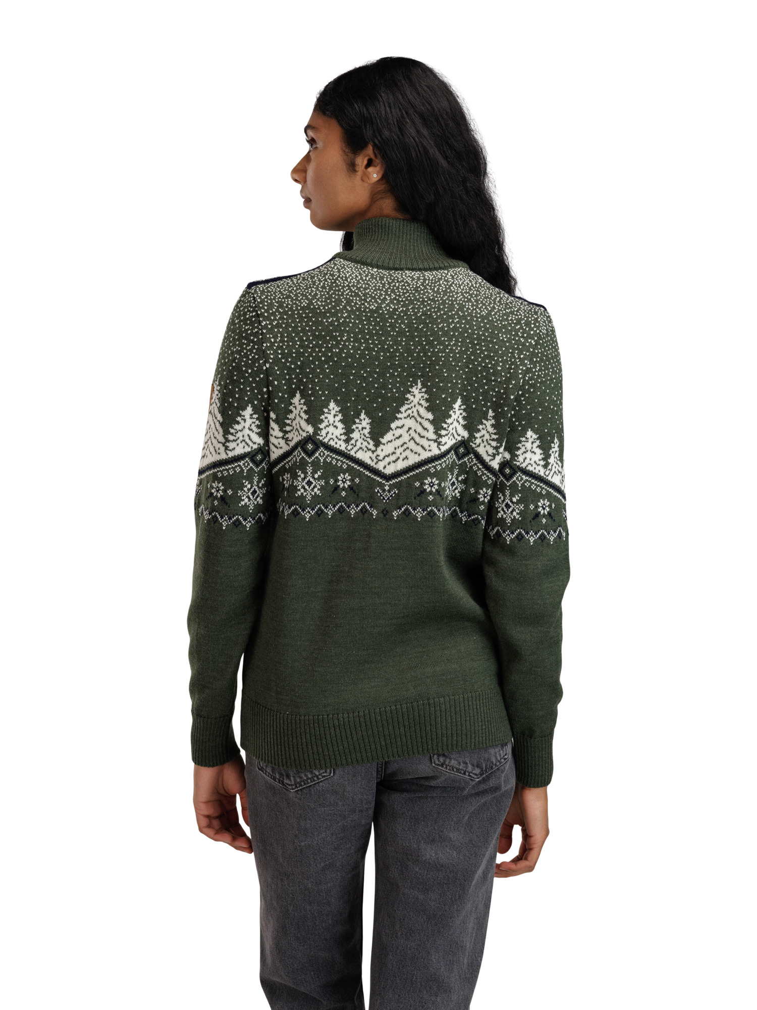 Dale Christmas Sweater Women’s - Merino Wool Loden Offwhite Navy