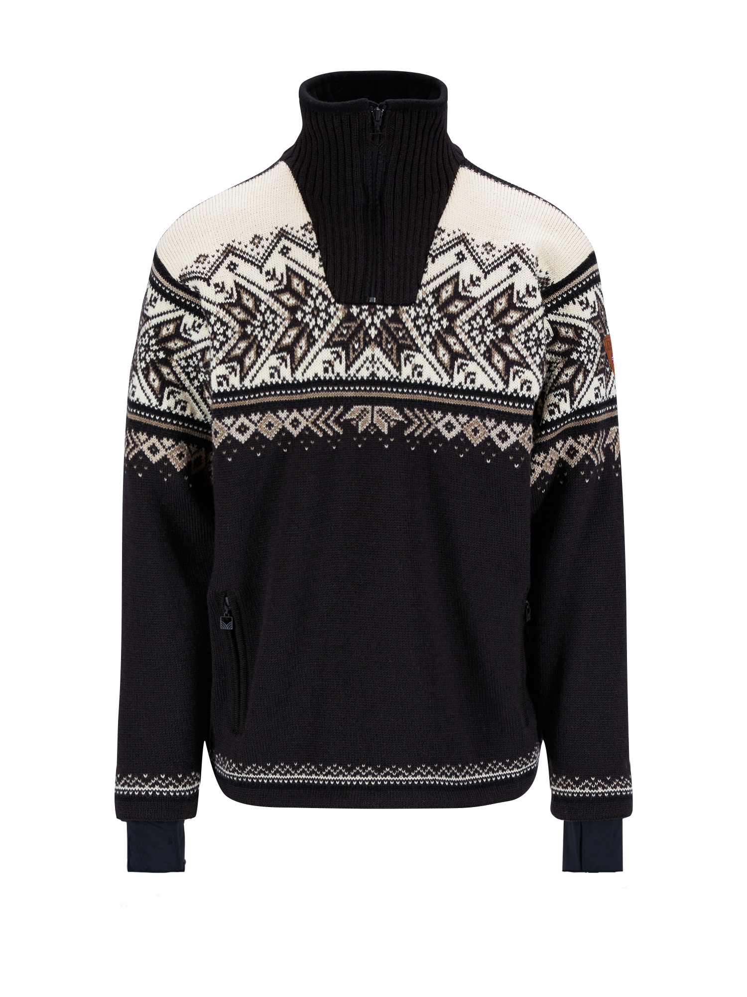 Vail Windproof Men’s Sweater - Norwegian Wool  Black Sandstone