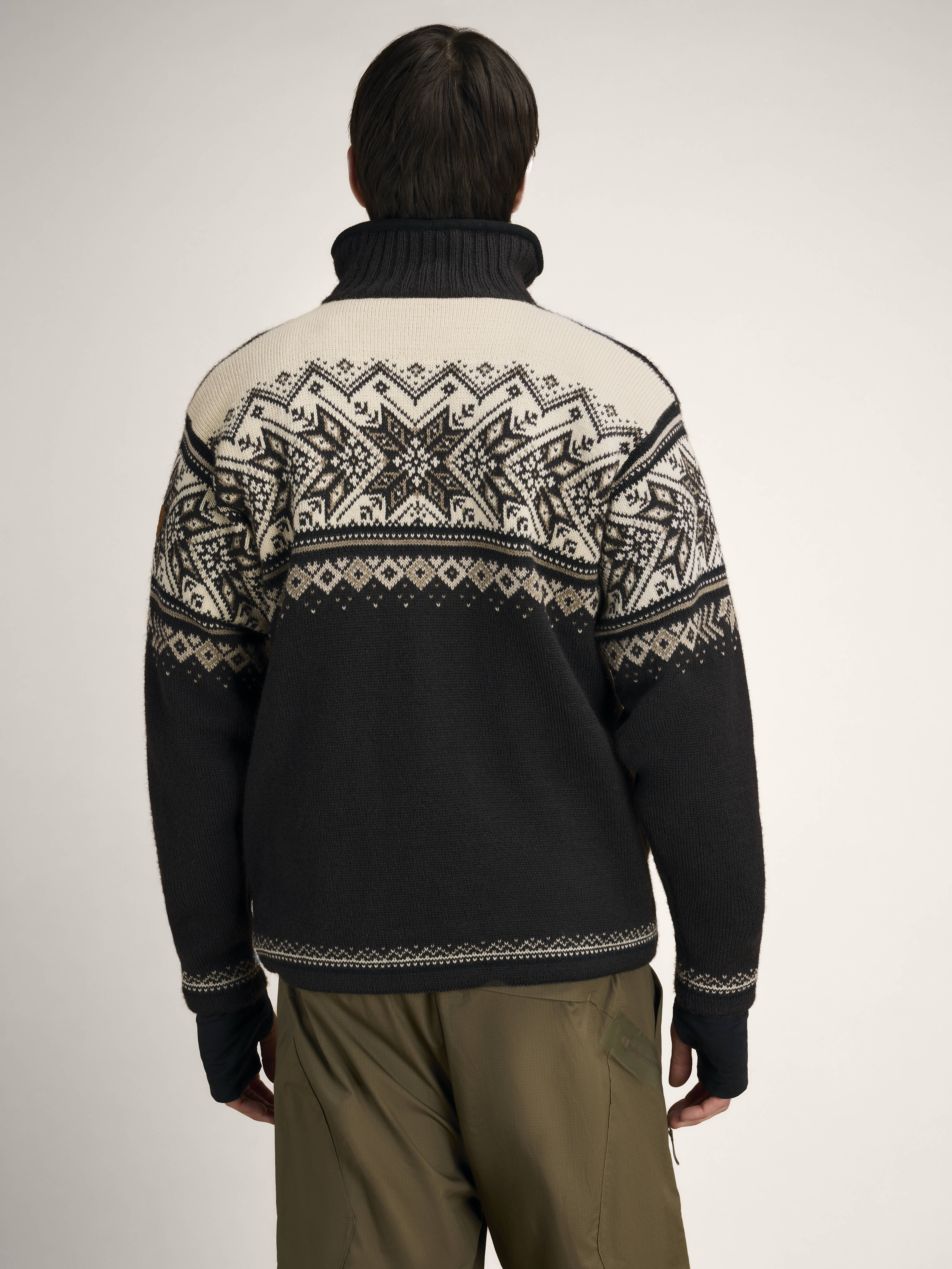 Vail Windproof Men’s Sweater - Norwegian Wool  Black Sandstone