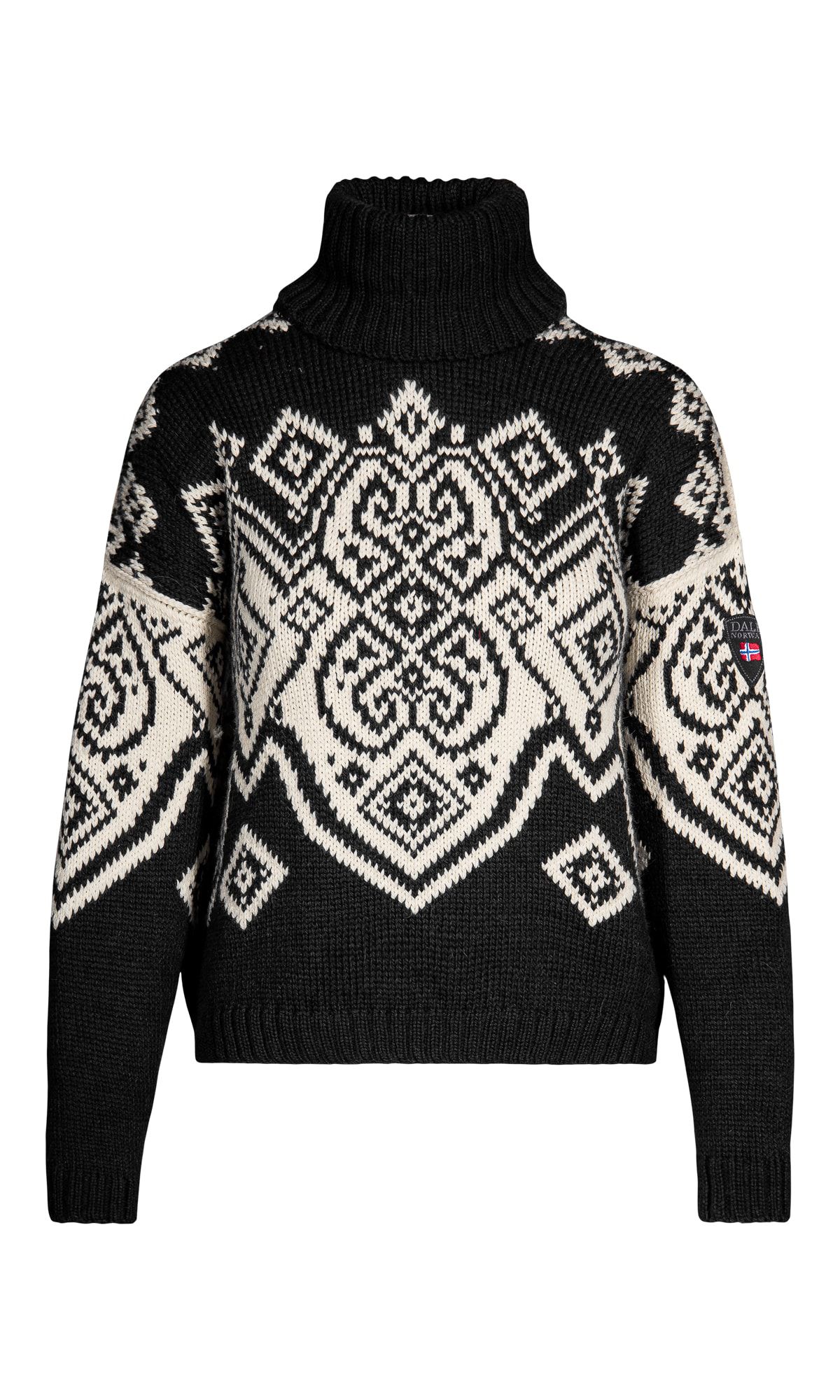 Falun Women’s Sweater - Alpaca & Merino wool Black White
