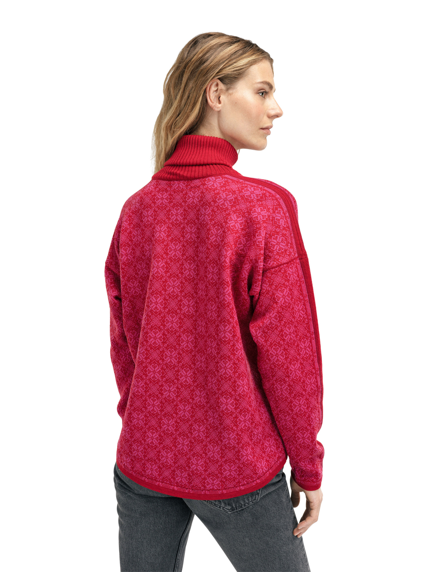 Firda Women’s Sweater - Merino Wool Raspberry Allium