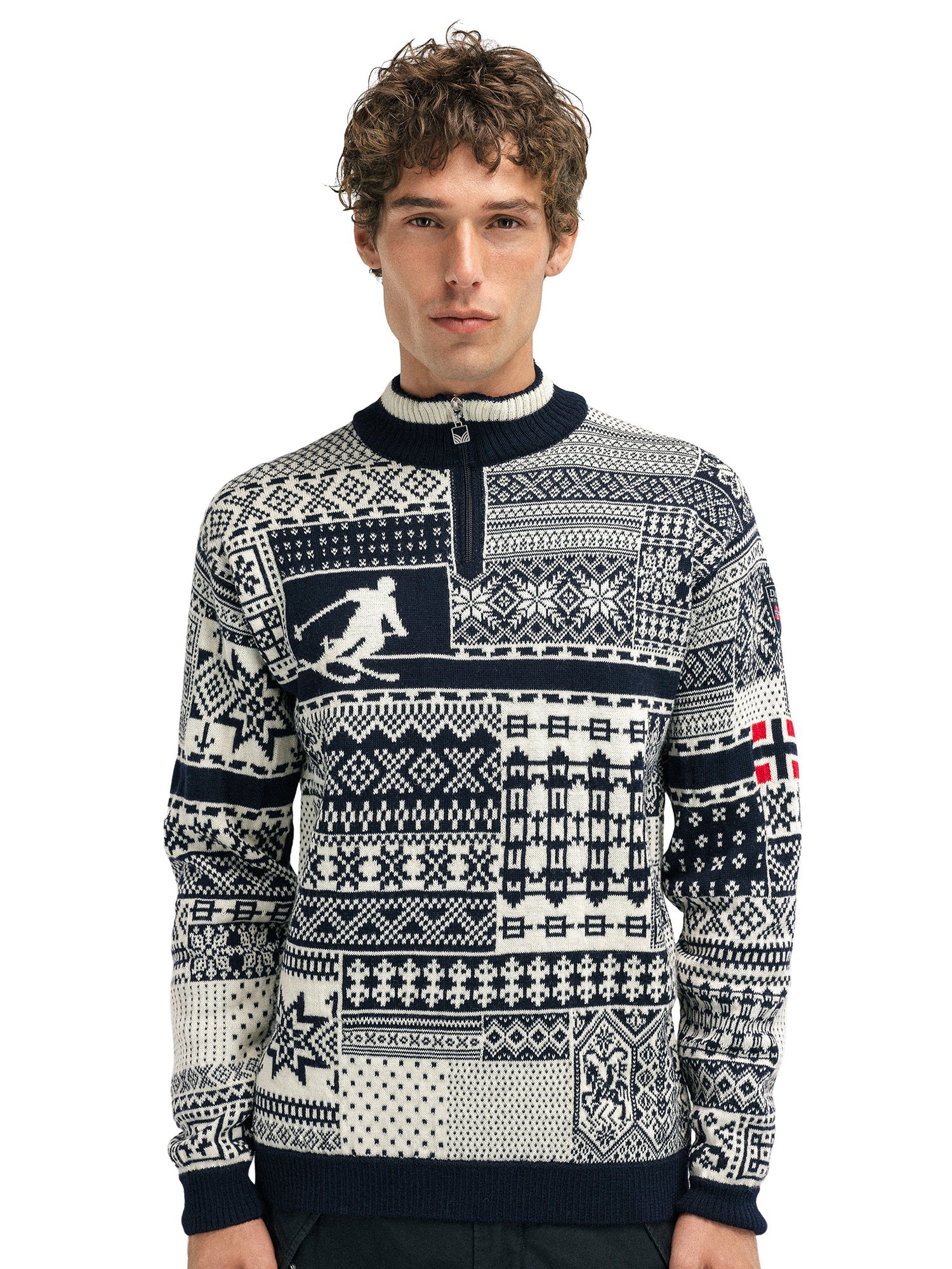 History sweater Navy Offwhite Raspberry Dale of Norway