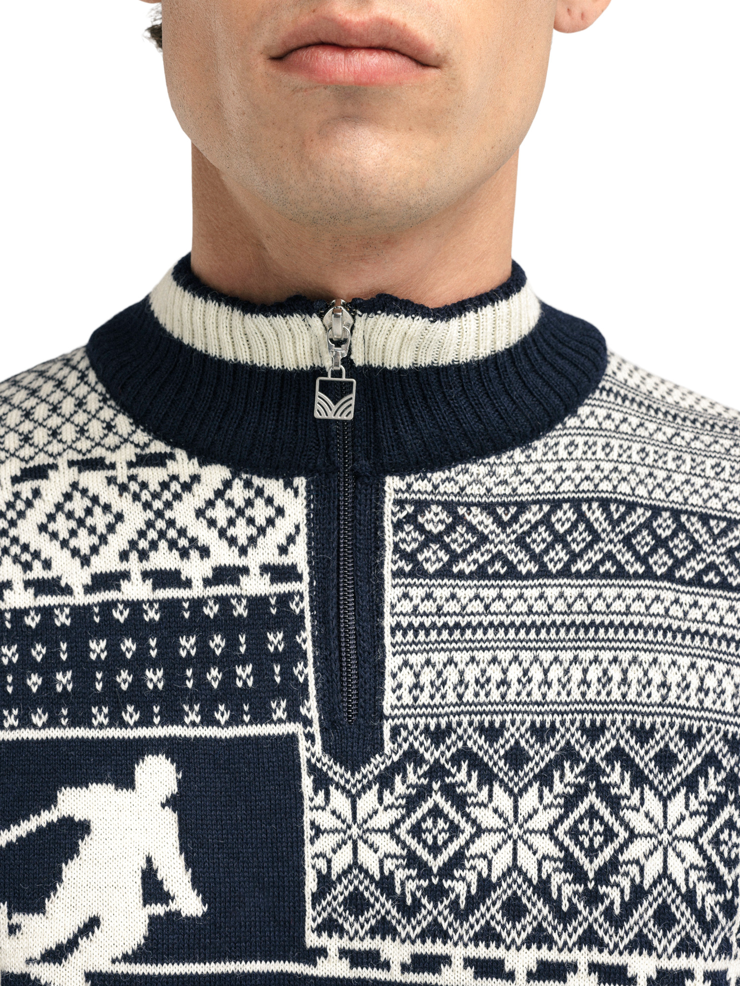 History sweater Navy Offwhite Raspberry - Dale of Norway