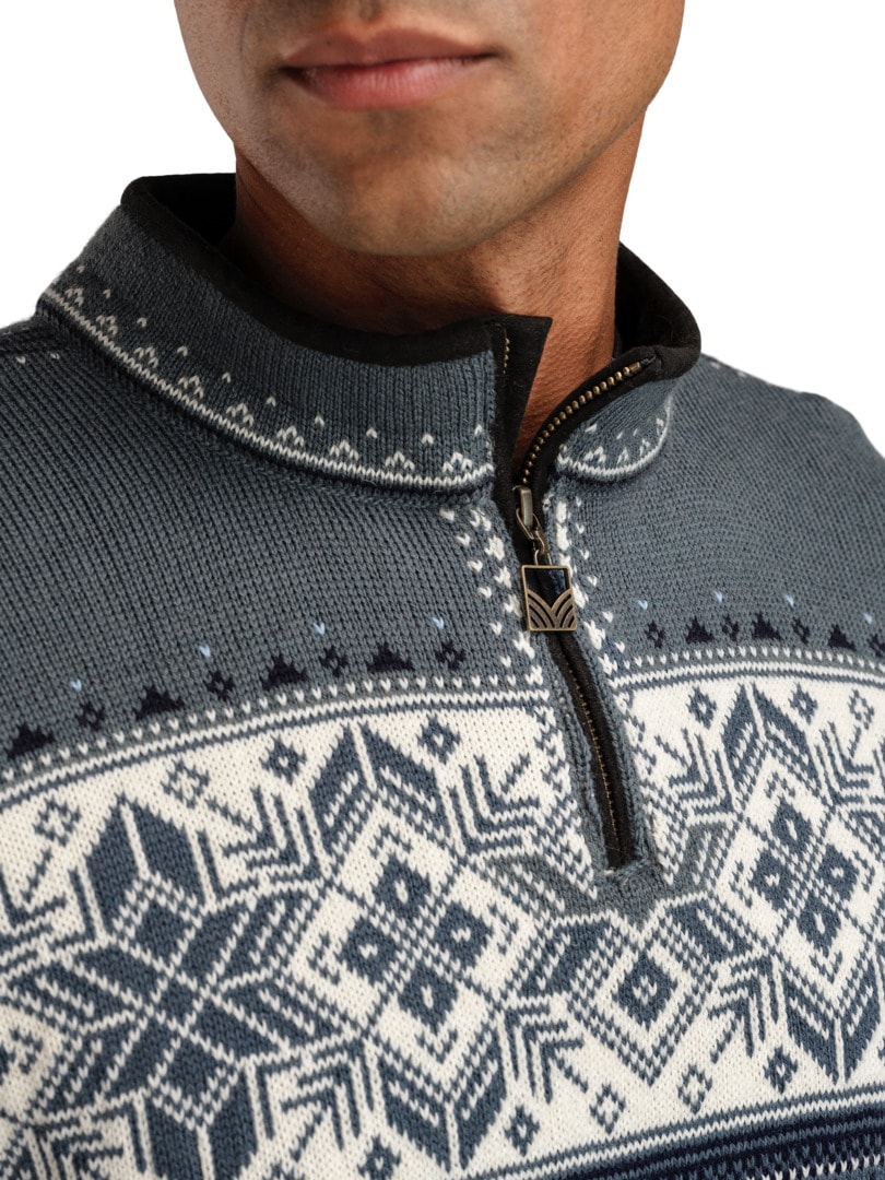 Blyfjell Sweater Steel Offwhite Marine - Dale of Norway