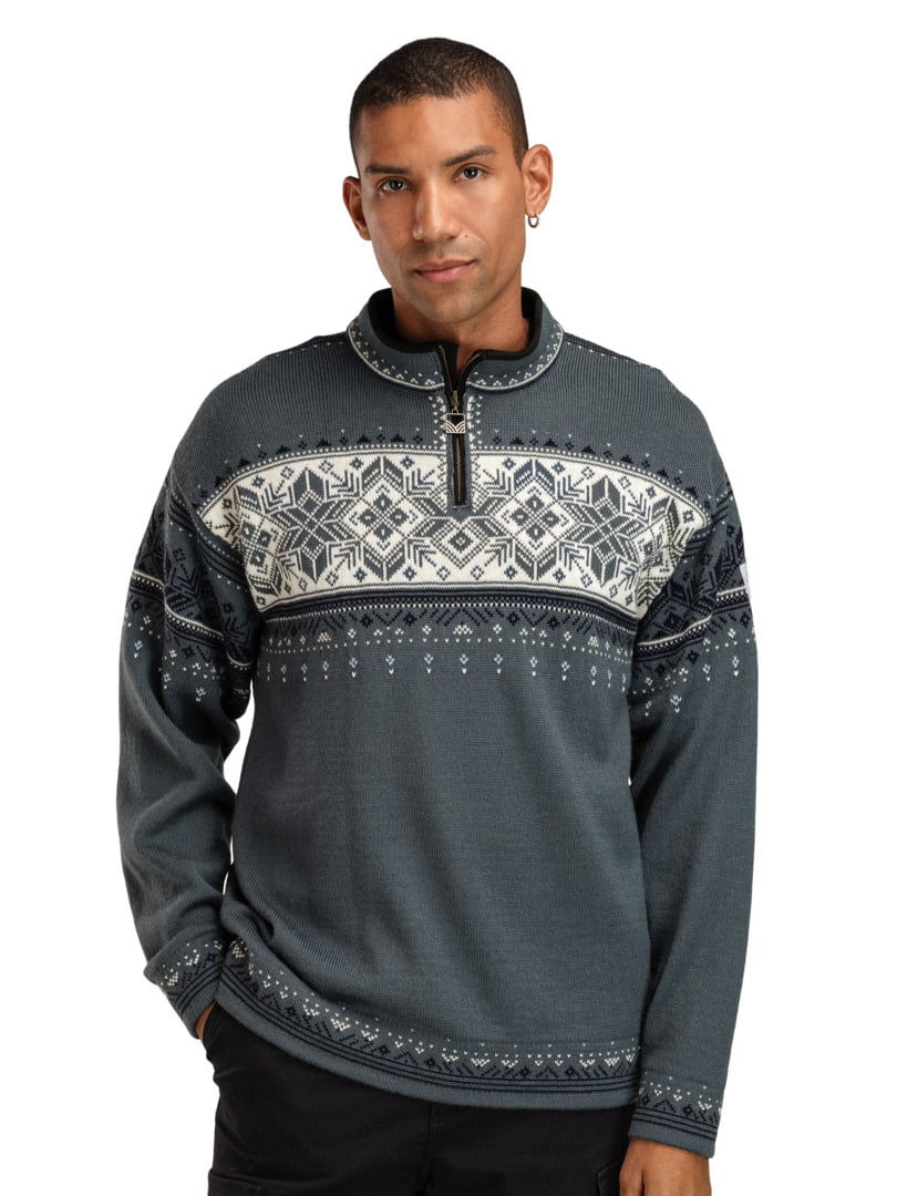 Blyfjell Men's Knit Sweater Steel Offwhite Navy