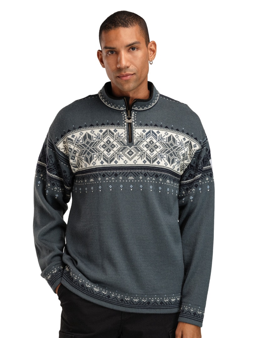 Blyfjell Sweater Steel Offwhite Marine - Dale of Norway