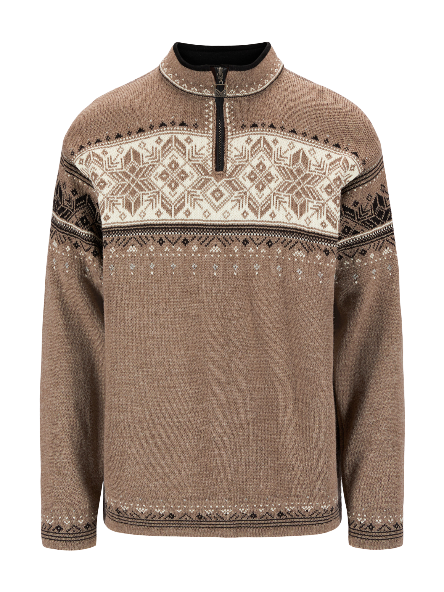 Blyfjell Sweater Mountainstone Offwhite Coffee - Dale of Norway