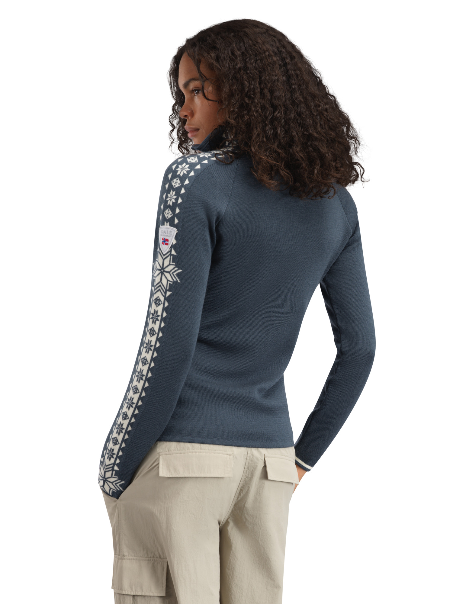 Geilo Women’s Sweater - Merino Wool Steel Offwhite