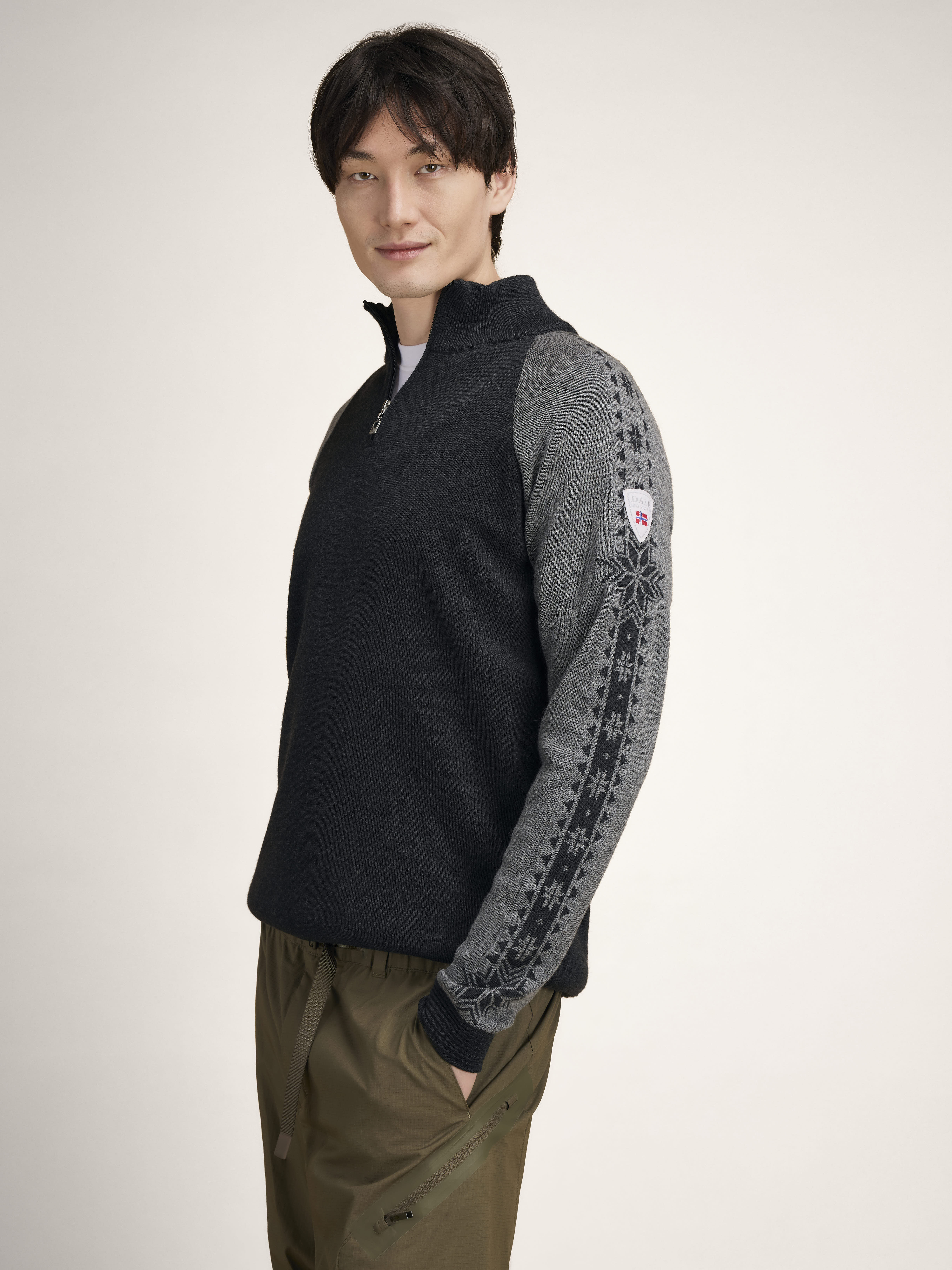 Geilo Men’s Sweater - Merino Wool Darkcharcoal smoke
