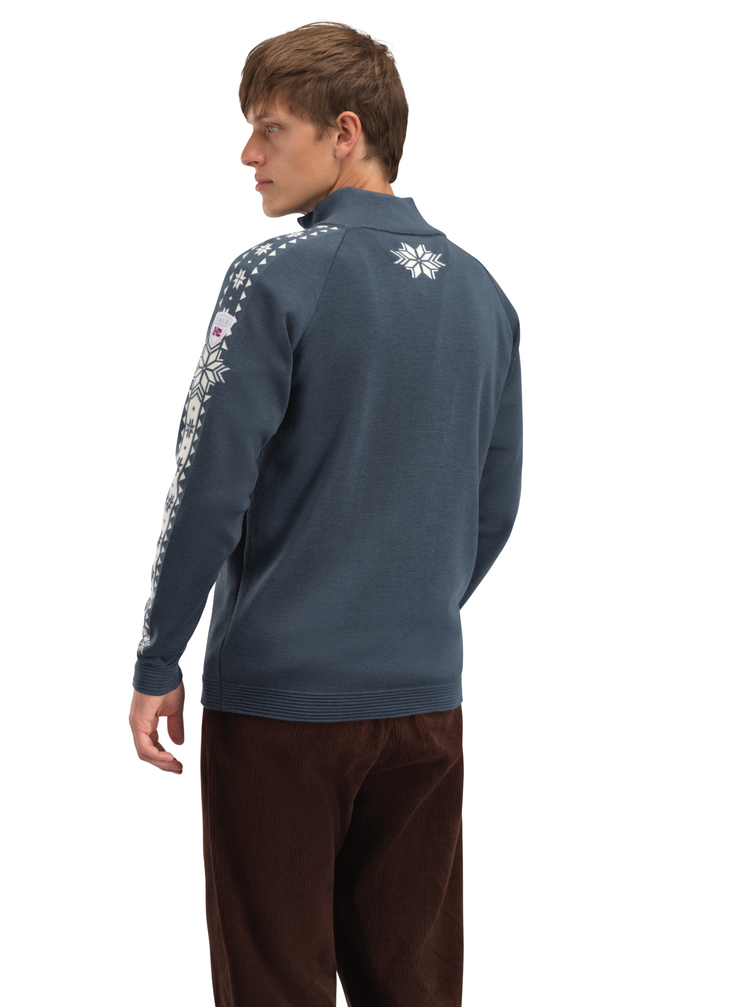 Geilo Men’s Sweater - Merino Wool Steel Offwhite