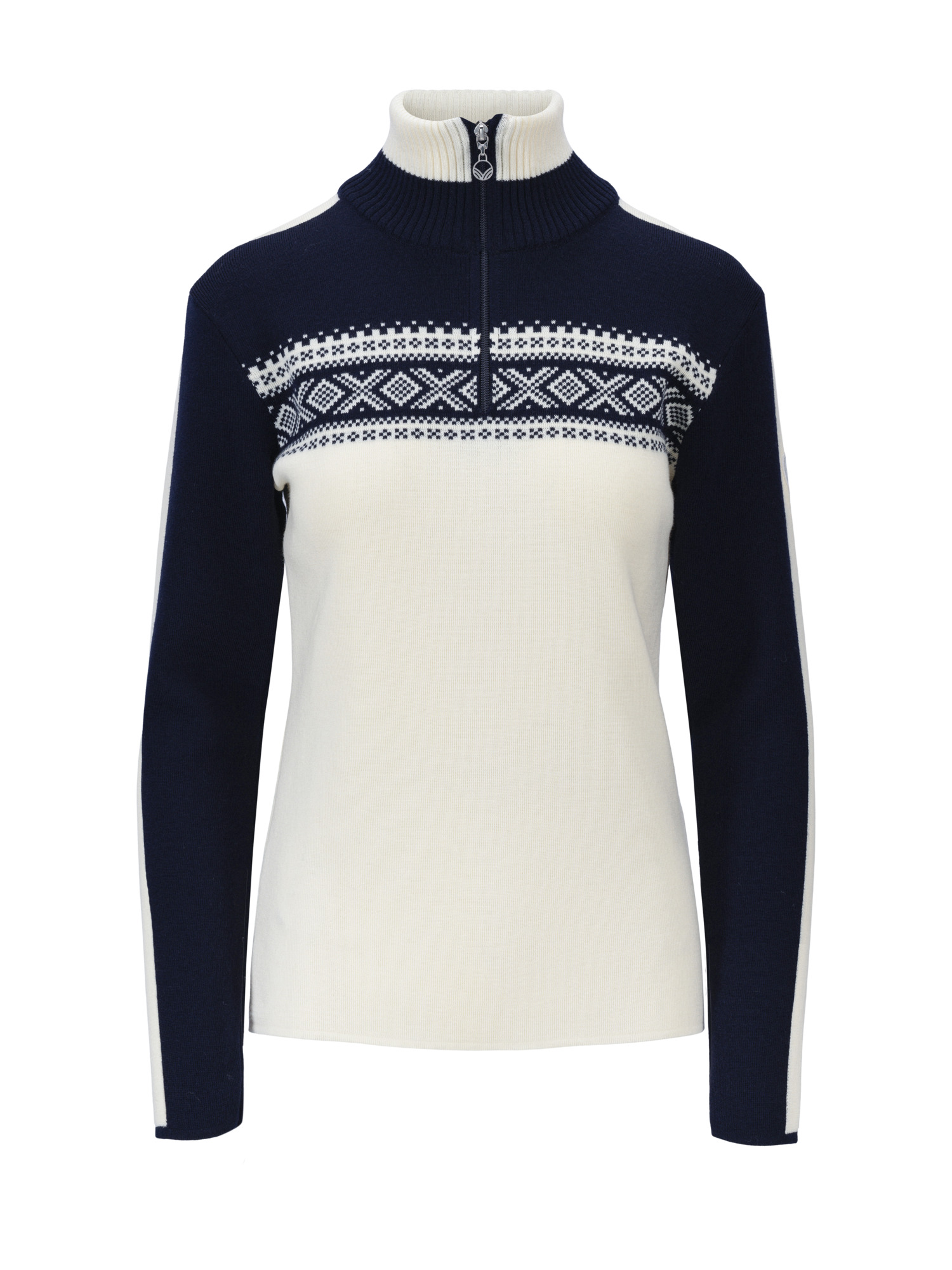 Dystingen women’s merino wool sweater Offwhite  Navy Offwhite