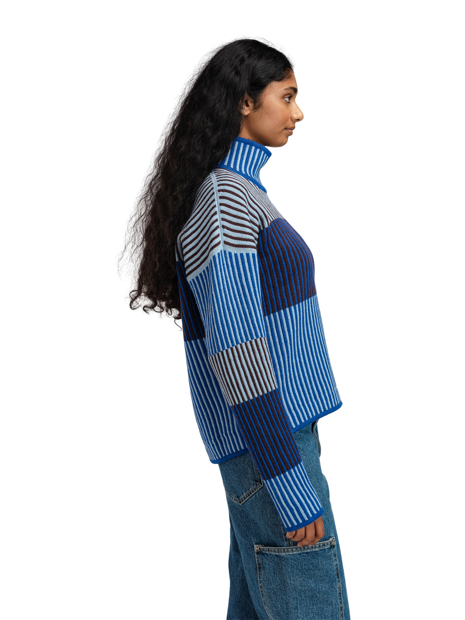 Skarstind women's sweater Ultramarine Iceblue Wine