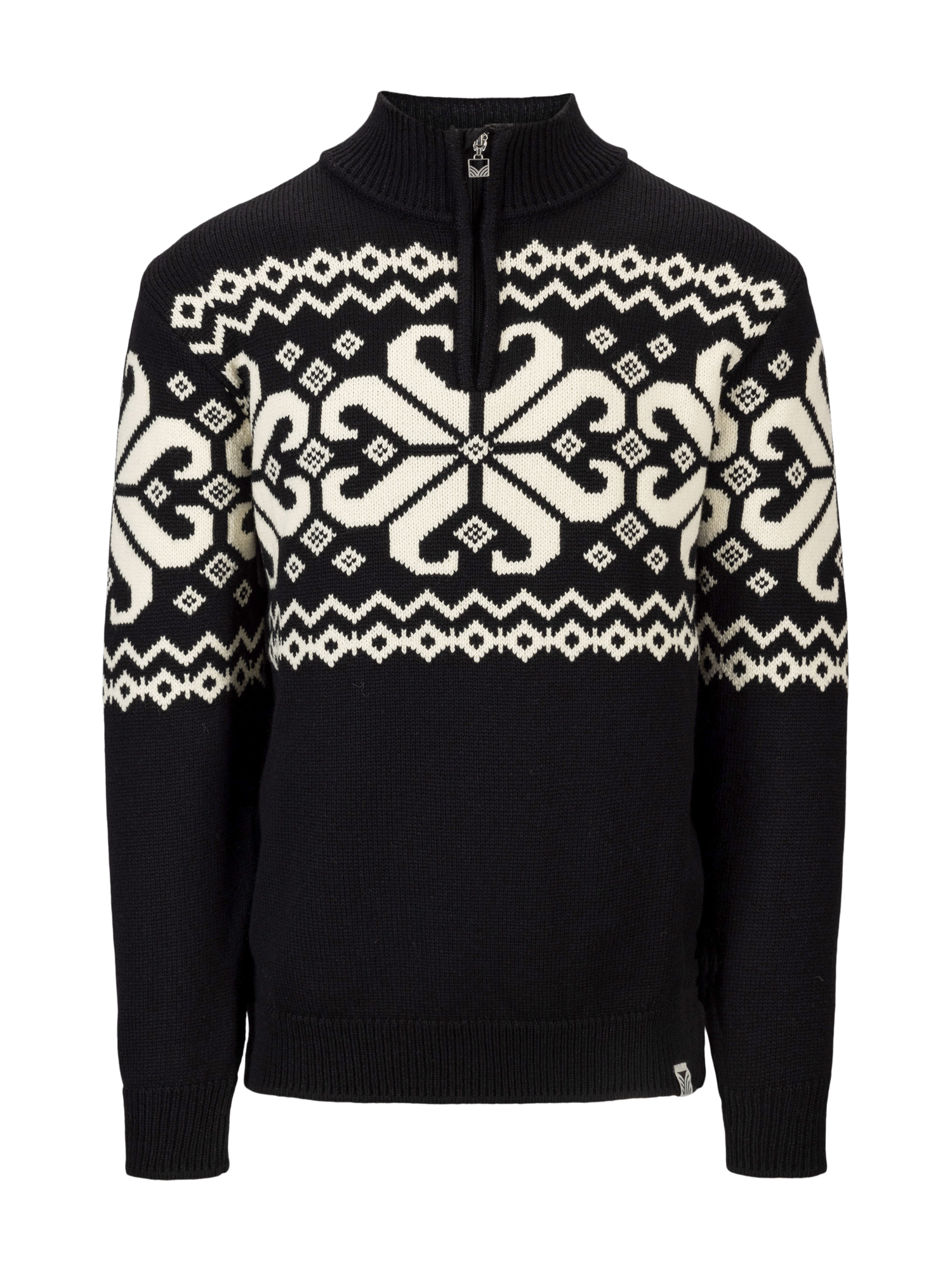 Falkeberg men's sweater - Merino Wool Black Offwhite