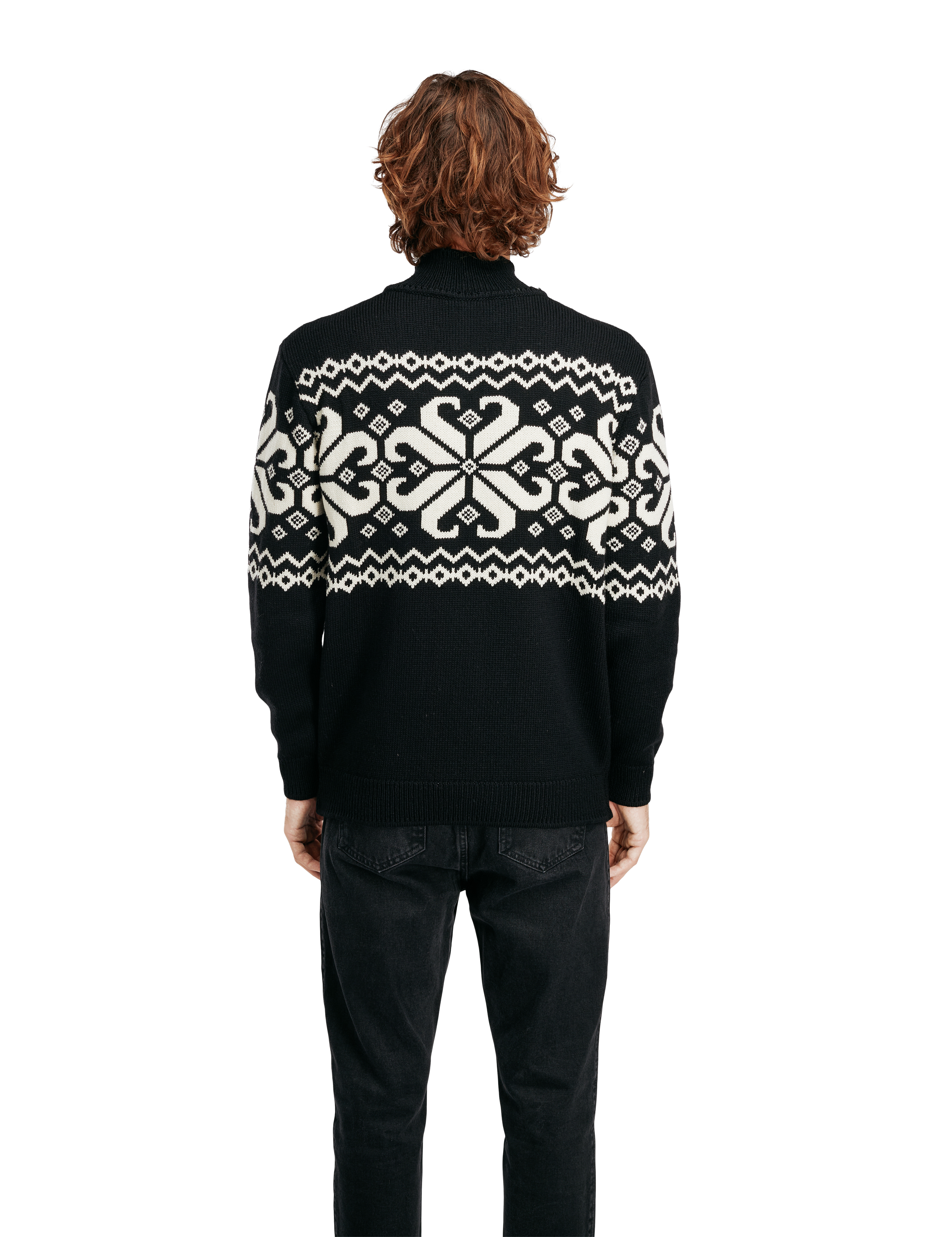 Falkeberg men's sweater - Merino Wool Black Offwhite