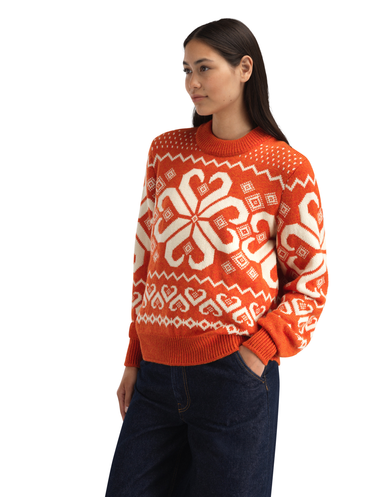 Falkeberg women’s sweater Orange Offwhite