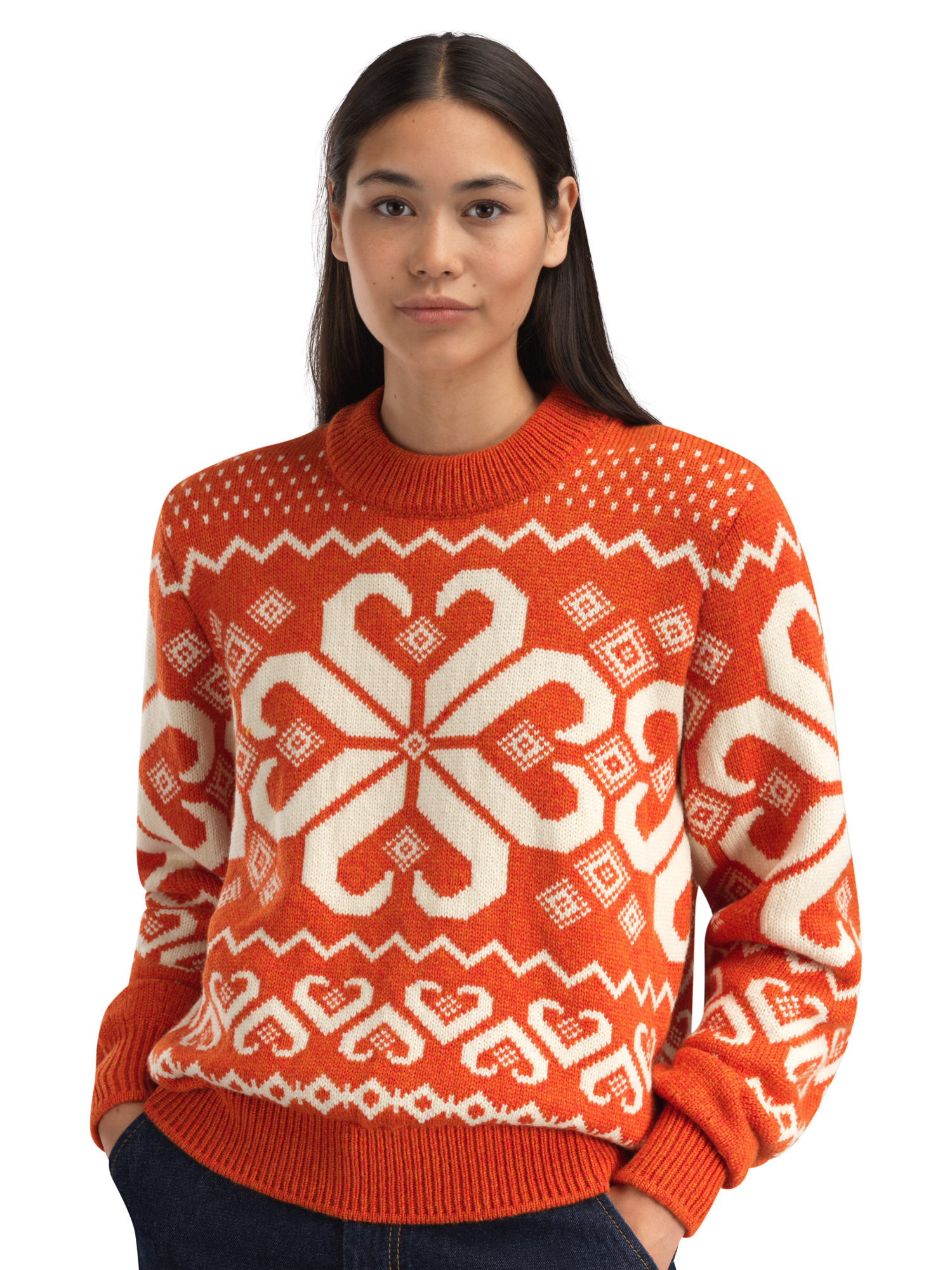 Falkeberg women’s sweater Orange Offwhite