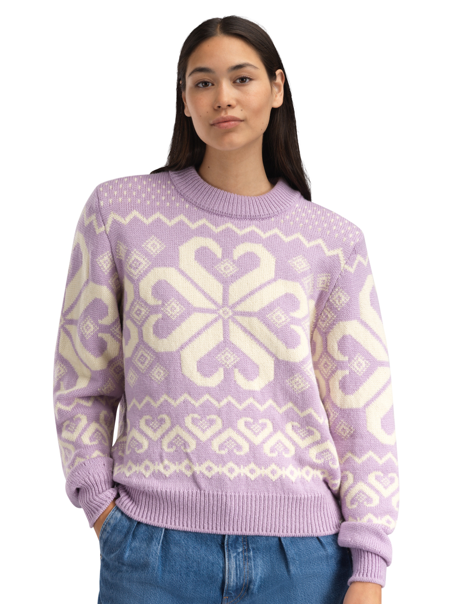 Falkeberg women’s sweater Lavendel Offwhite