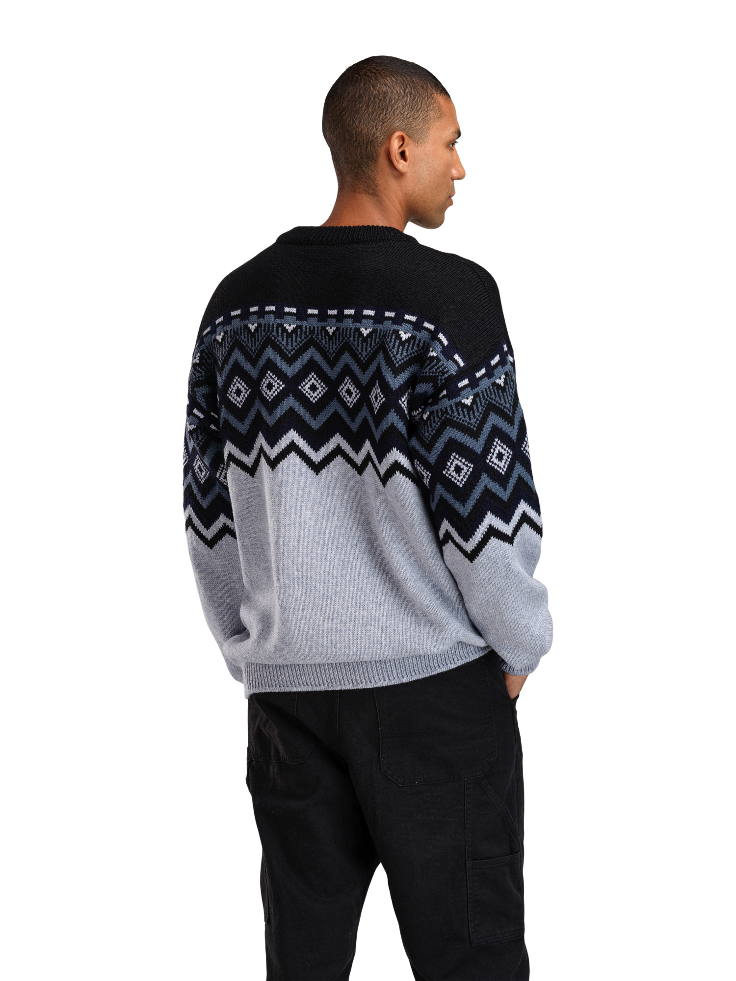 Randaberg men's sweater  Light Blue Mel. Black Steel