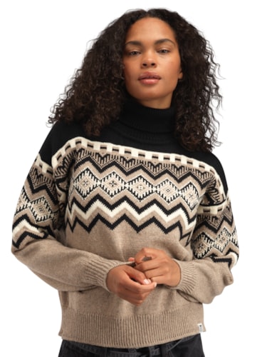 Randaberg Sweater Feminine Brownmel Black Offwhite