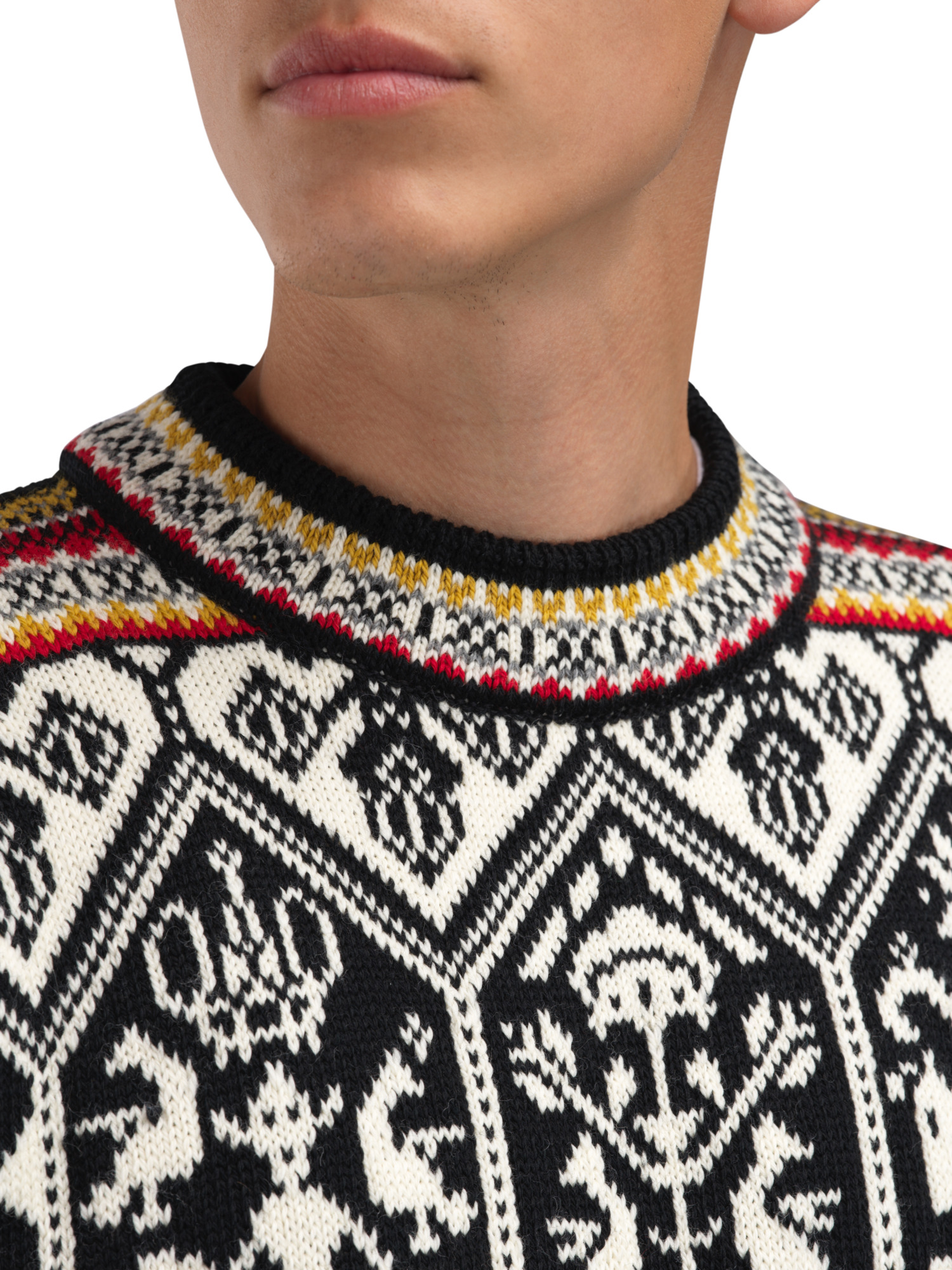 1994 Men's Sweater | 100% Wool | Black/Mustard - Dale of Norway