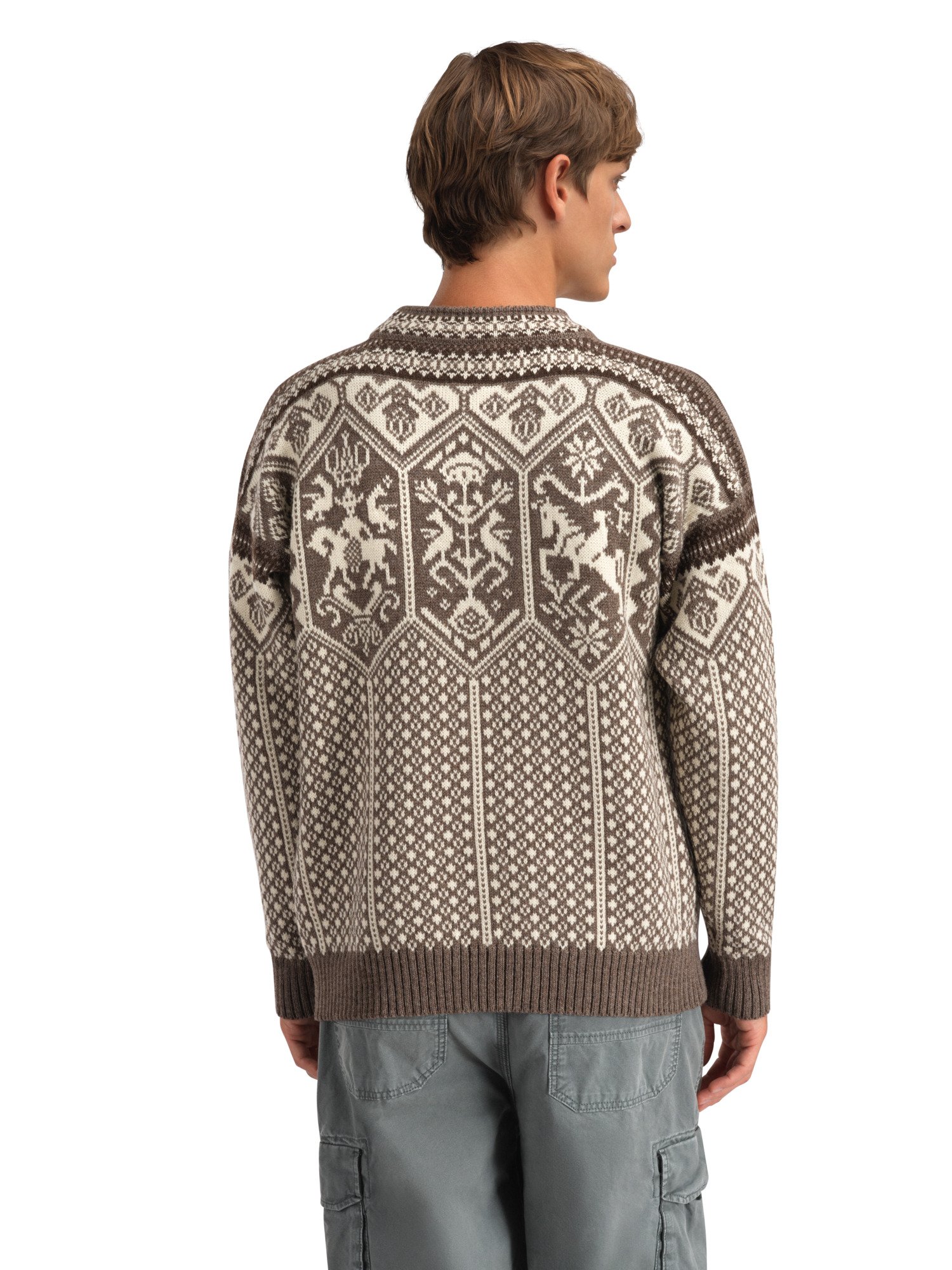 1994 Lillehammer wool sweater unisex Nutmeg Nat.white Coffee