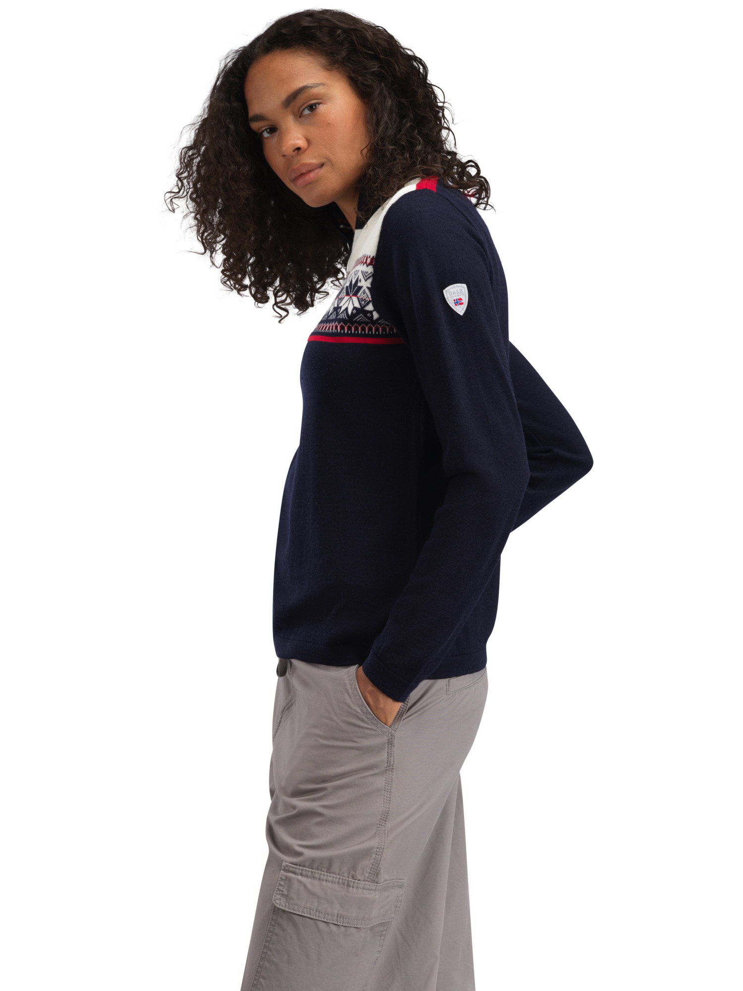 Liberg women’s sweater  Marine Raspberry Offwhite