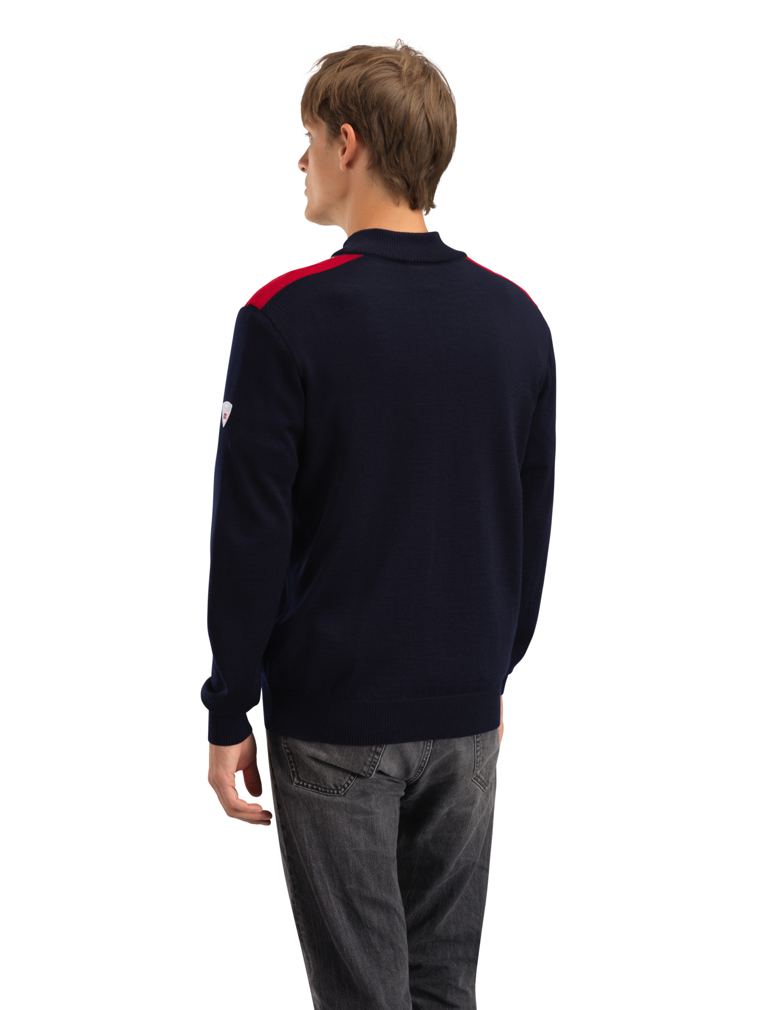 Liberg men's sweater Navy Offwhite Raspberry