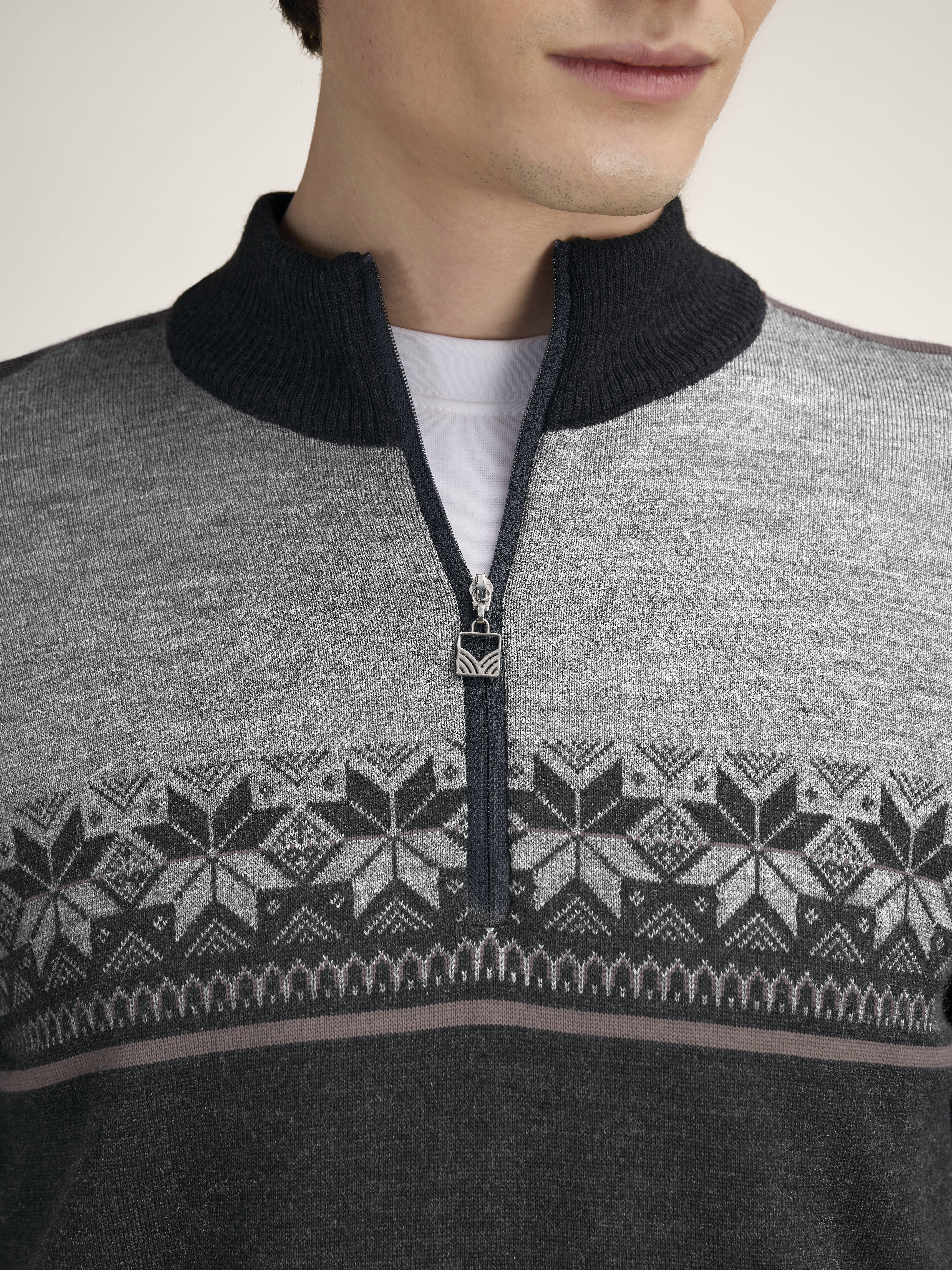 Liberg men's sweater Darkcharcoal Smoke Redrose