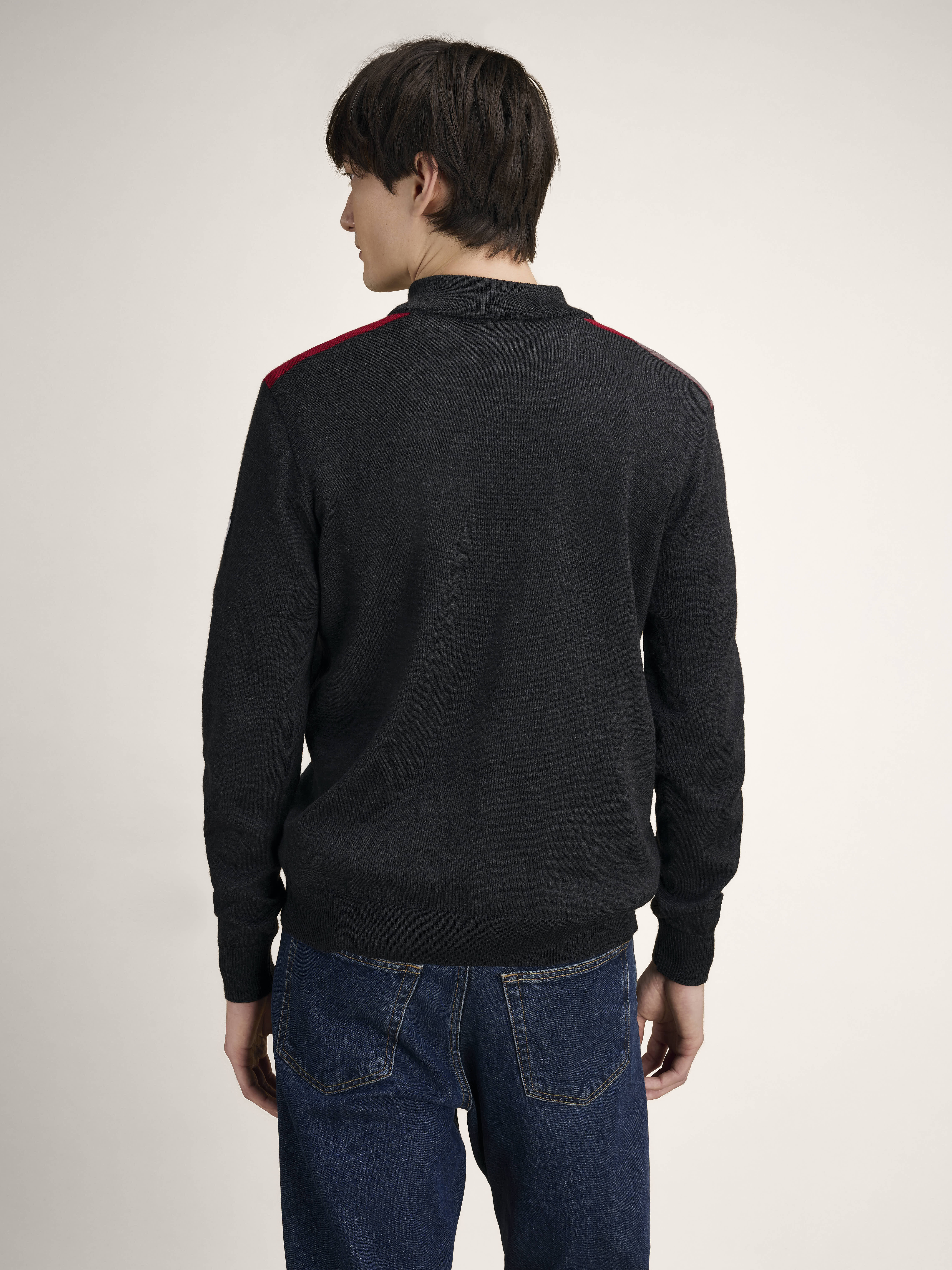 Liberg men's sweater Darkcharcoal Smoke Redrose