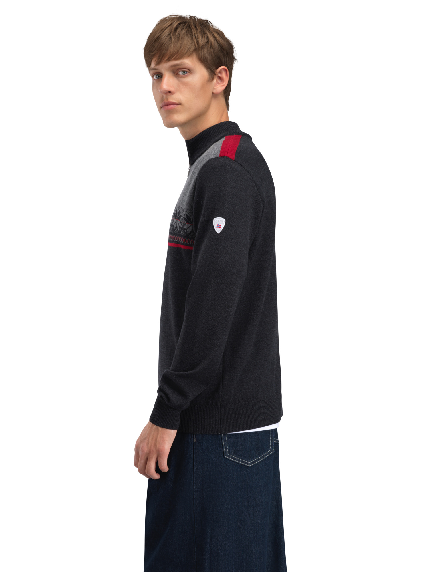 Liberg men's sweater Darkcharcoal Smoke Redrose