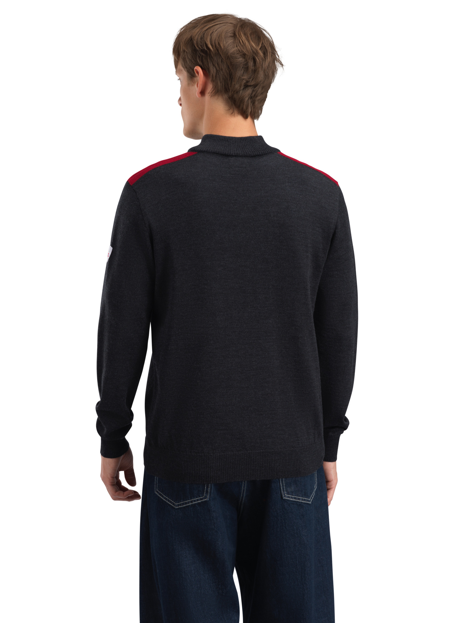 Liberg men's sweater Darkcharcoal Smoke Redrose