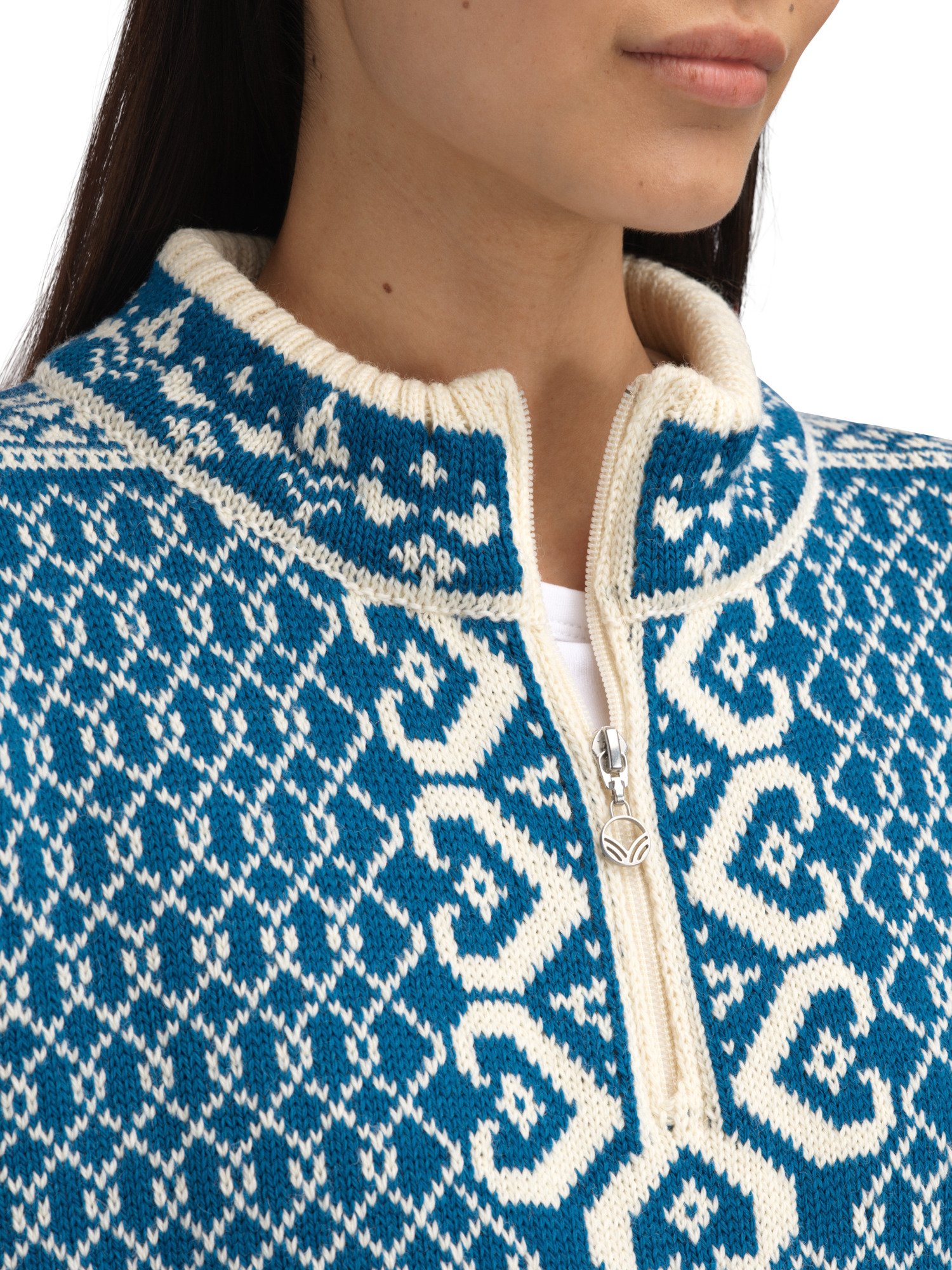 Leknes Women's Sweater Arctic Blue Offwhite