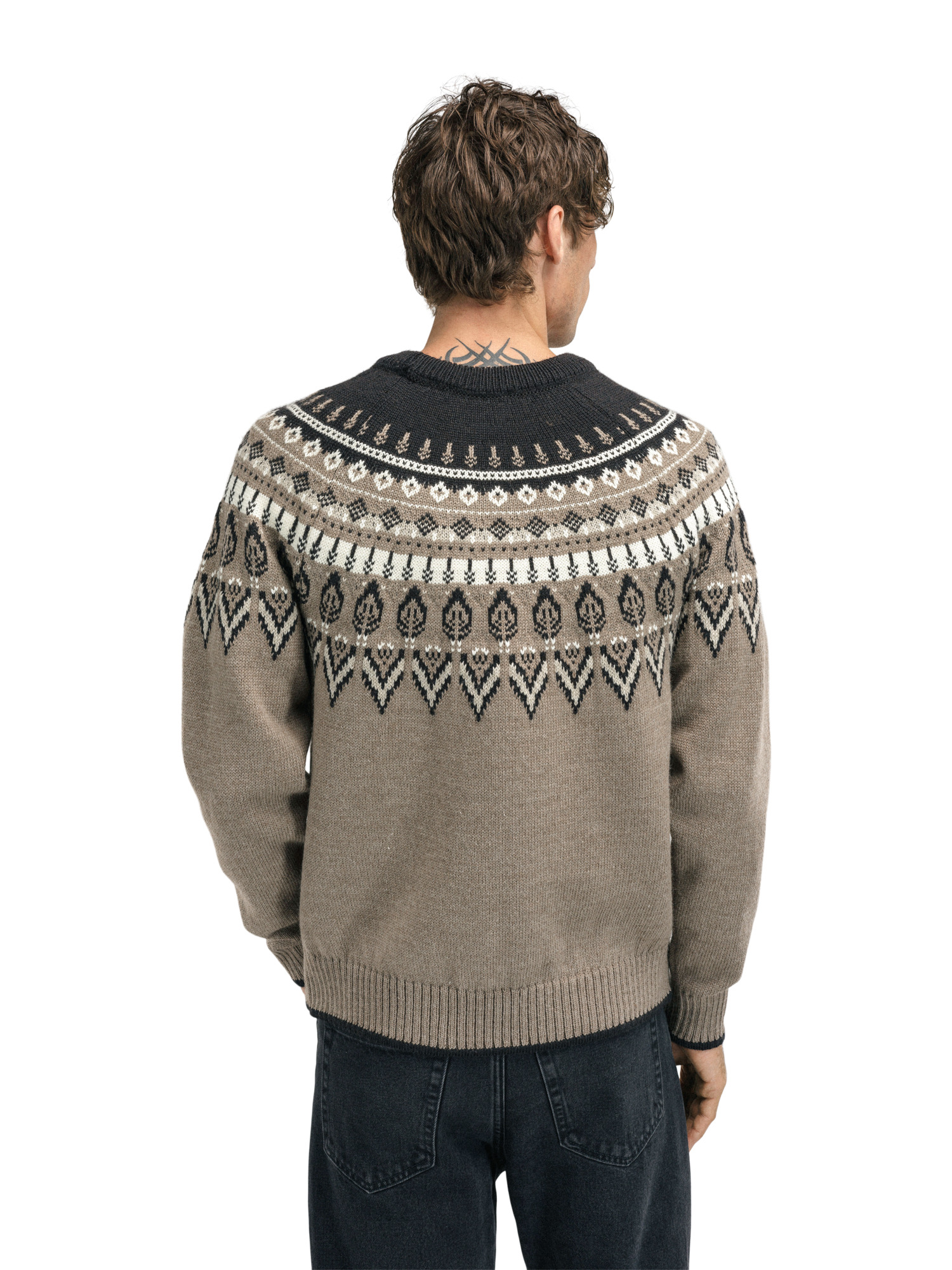 Sula Men's sweater Coffee Sand Offwhite