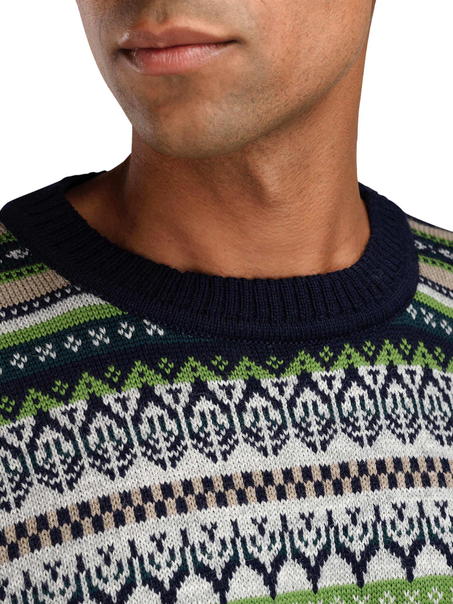 Utsira Men's Sweater Marine Pinegreen Lightcharcoal