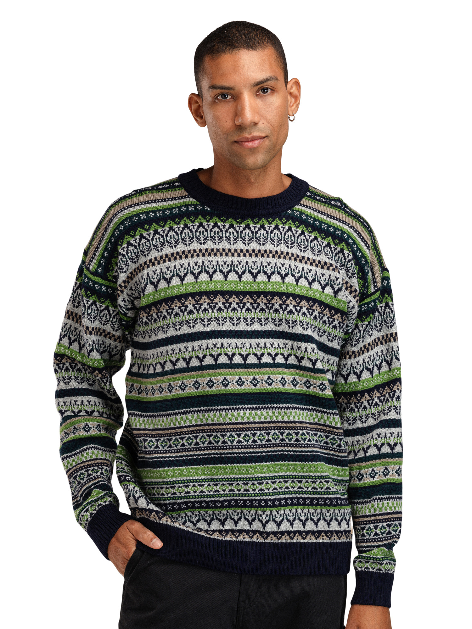 Utsira Men's Sweater Marine Pinegreen Lightcharcoal