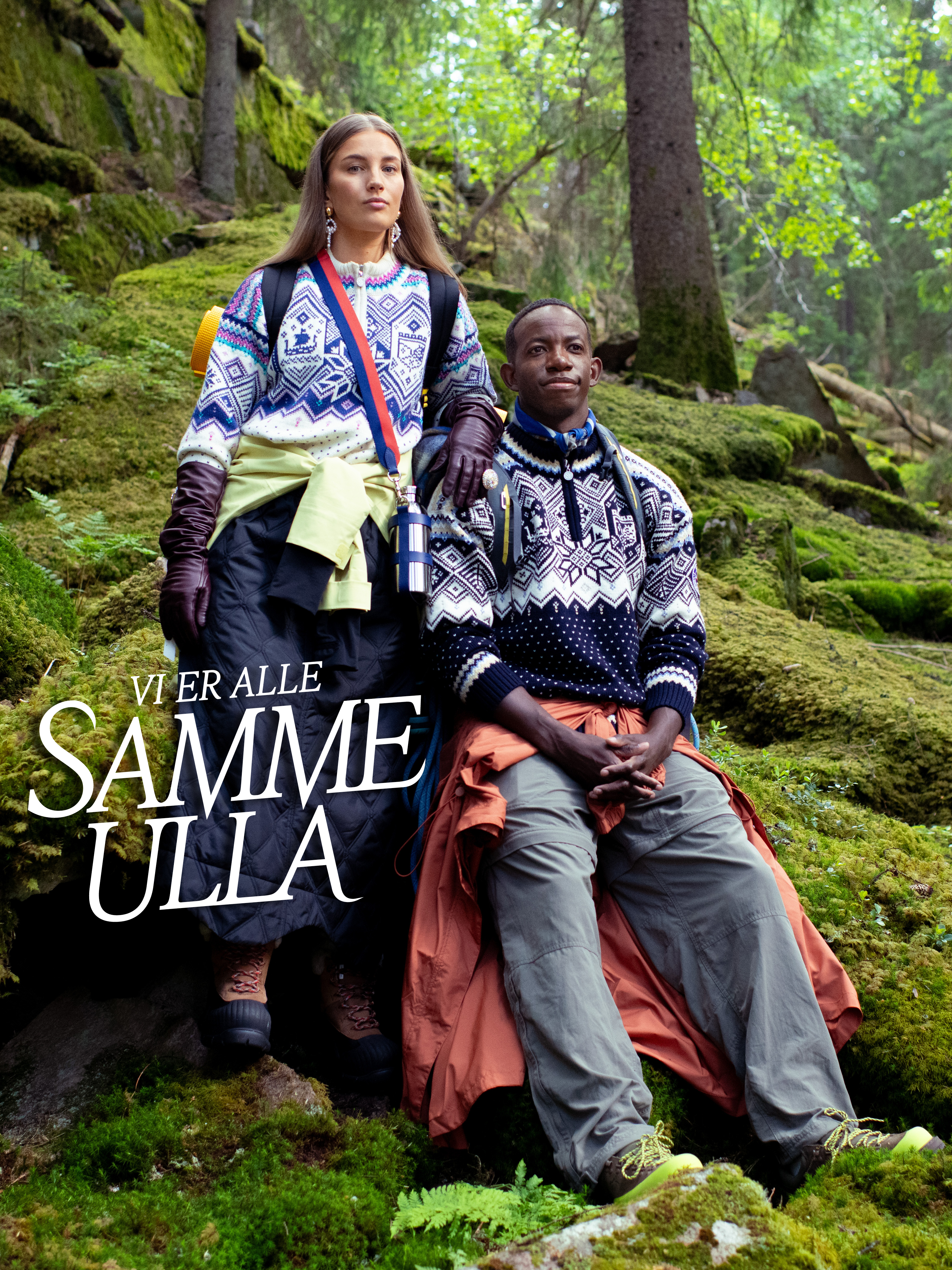 2025 Trondheim Women's Wool Sweater Offwhite  Indigo  Orchid