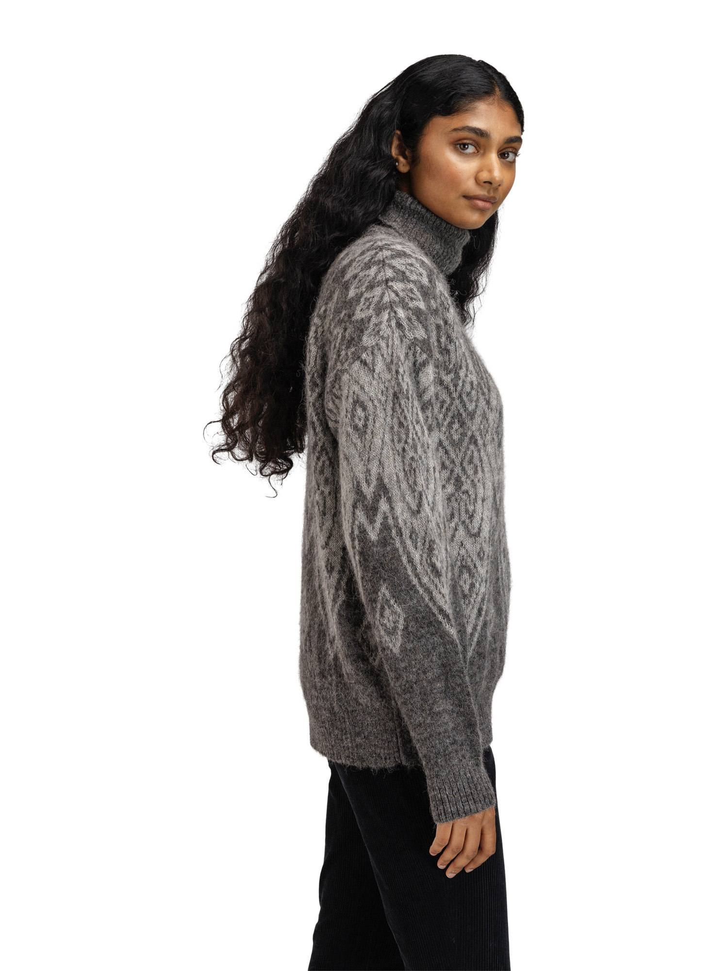Falun Alpa Women’s Sweater  Darkcharcoal Lightcharcoal