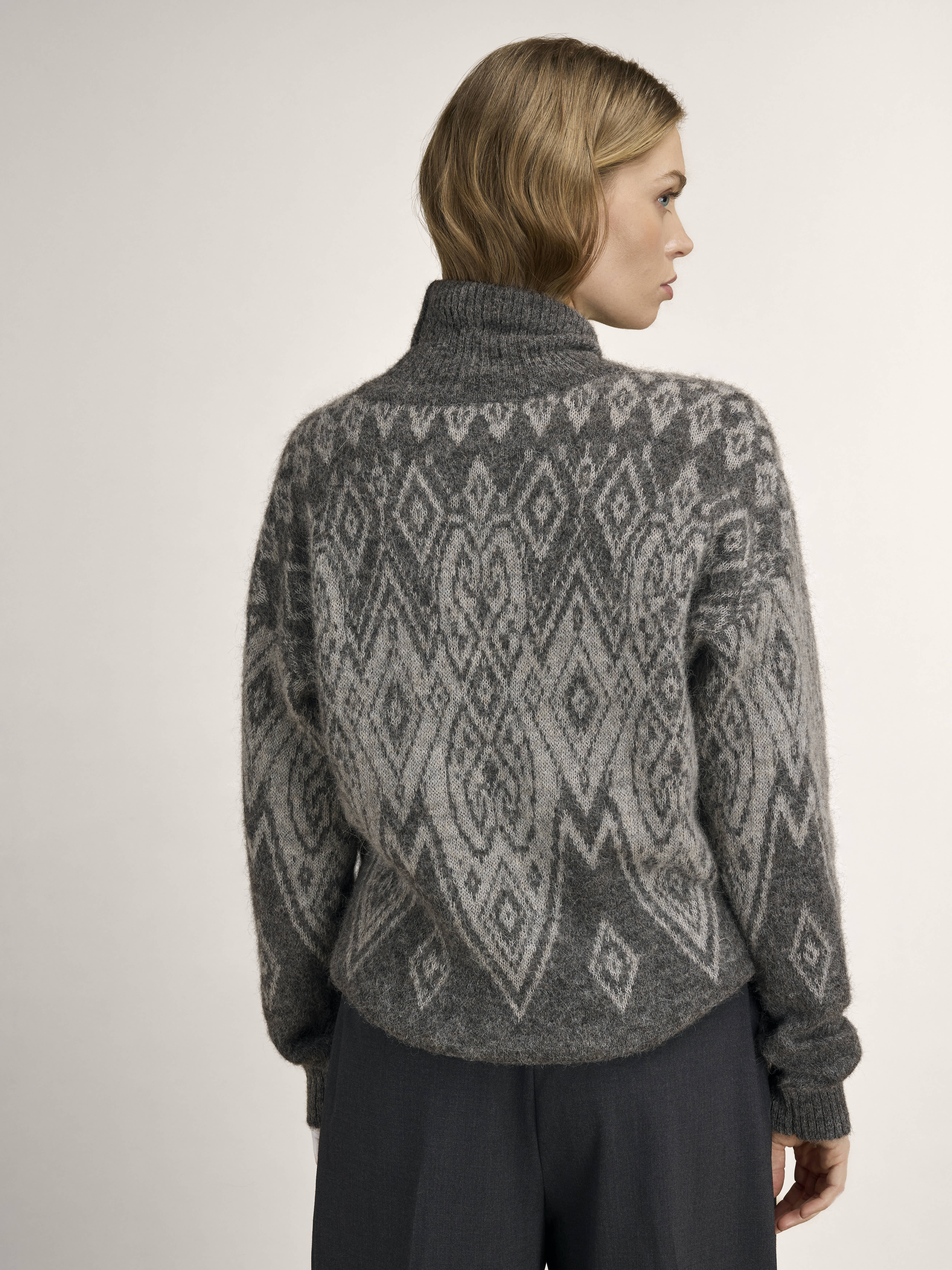 Falun Alpa Women’s Sweater  Darkcharcoal Lightcharcoal
