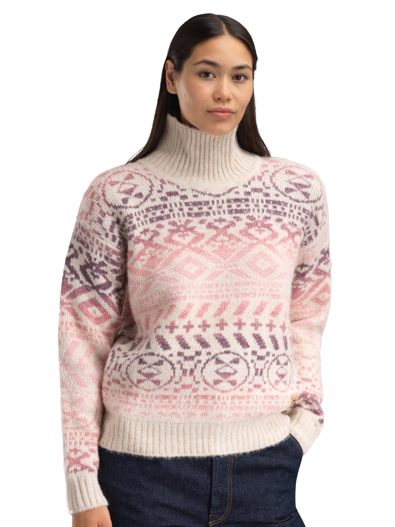Highland Women's Sweater Offwhite  Pink Ombre