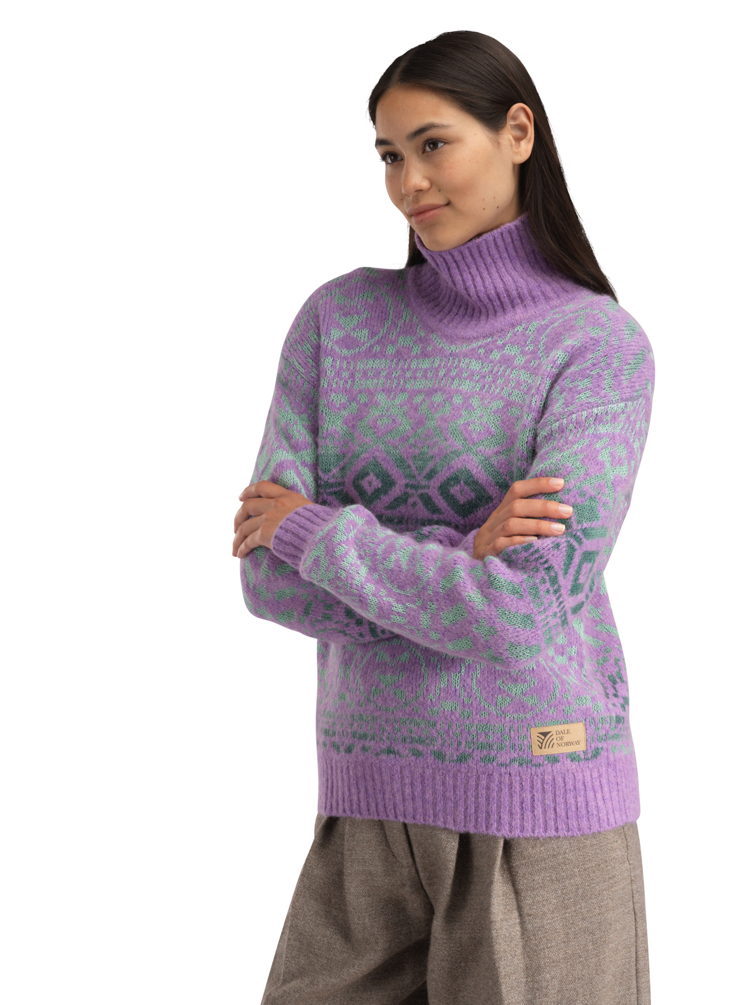 Highland Women's Sweater Purple Green Ombre