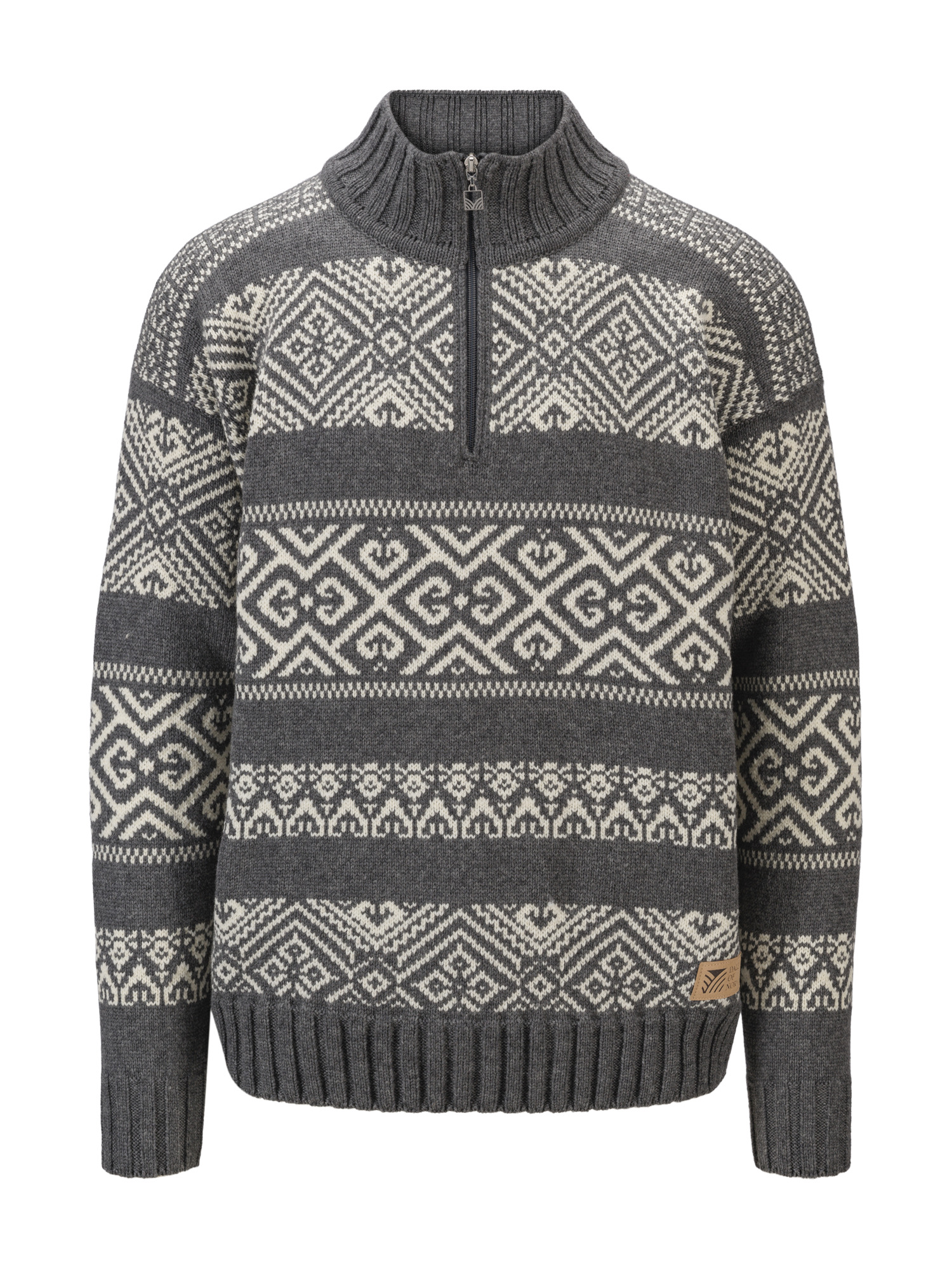 Rasletind Men’s Sweater - Merino Wool Darkcharcoal Offwhite