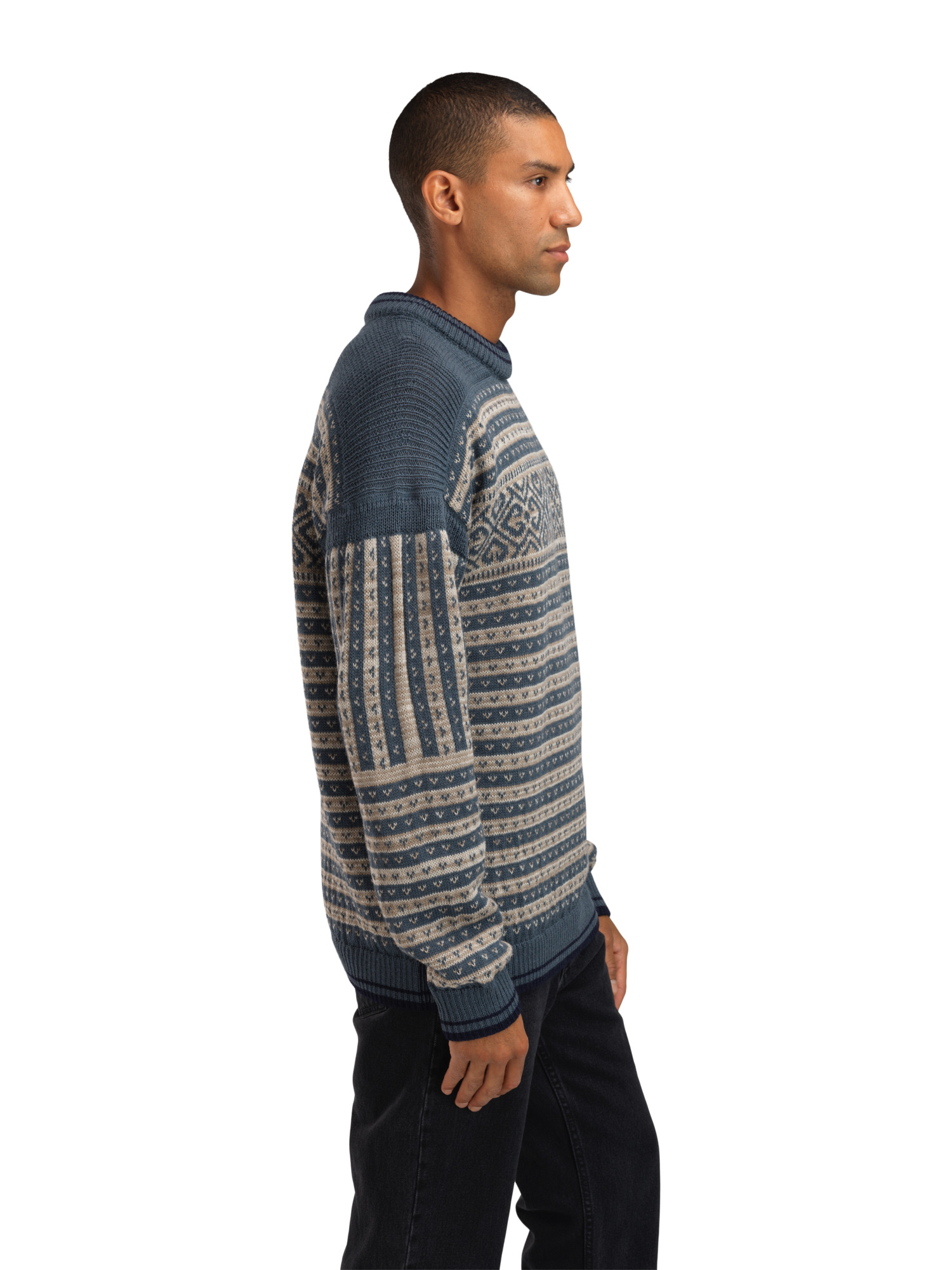 Ramberg Men's Sweater Steel Marine Montainstone Sand